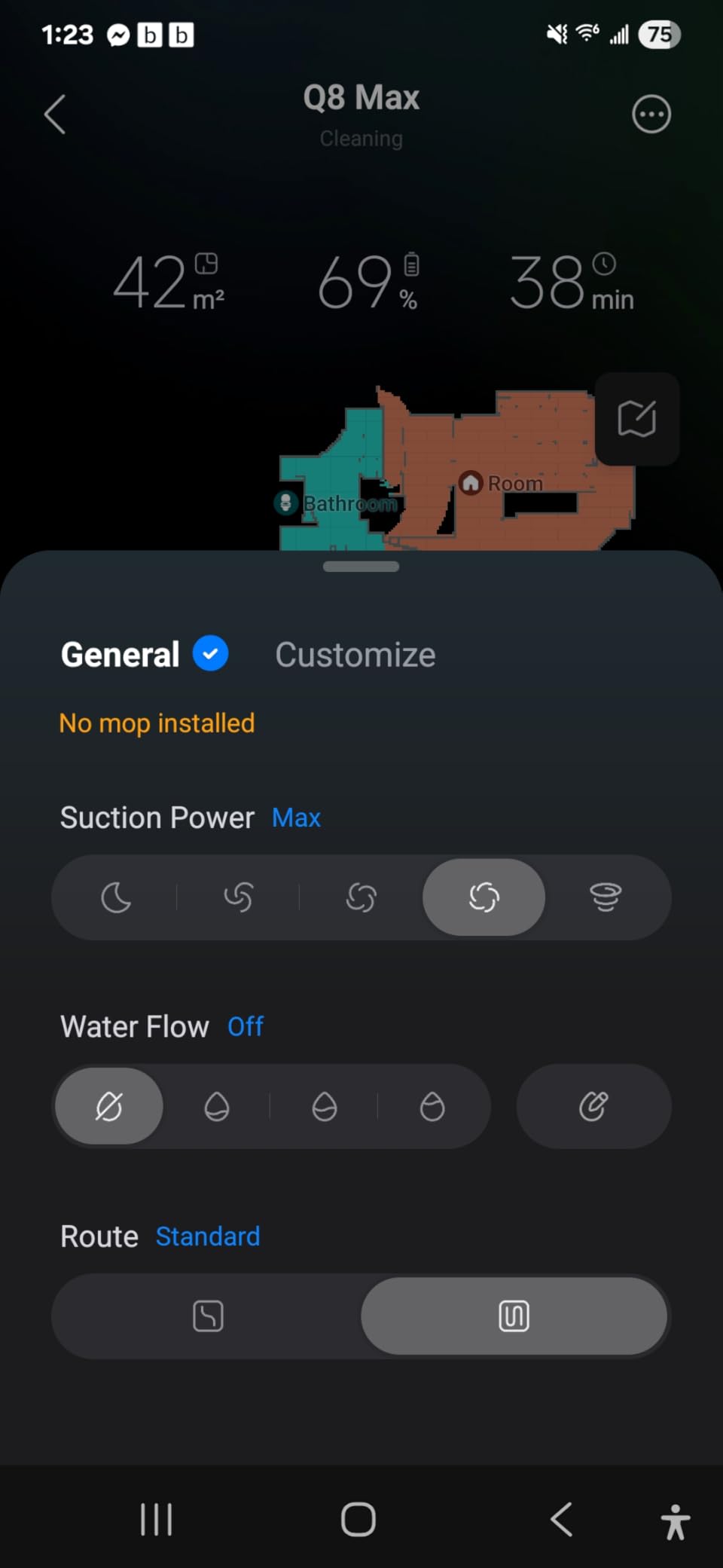 roborock Q8 Max Robot Vacuum and Mop Cleaner, DuoRoller Brush, 5500Pa Strong Suction, Lidar Navigation, Obstacle Avoidance, Multi-Level Mapping, Perfect for Pet Hair - Customer Photo 2