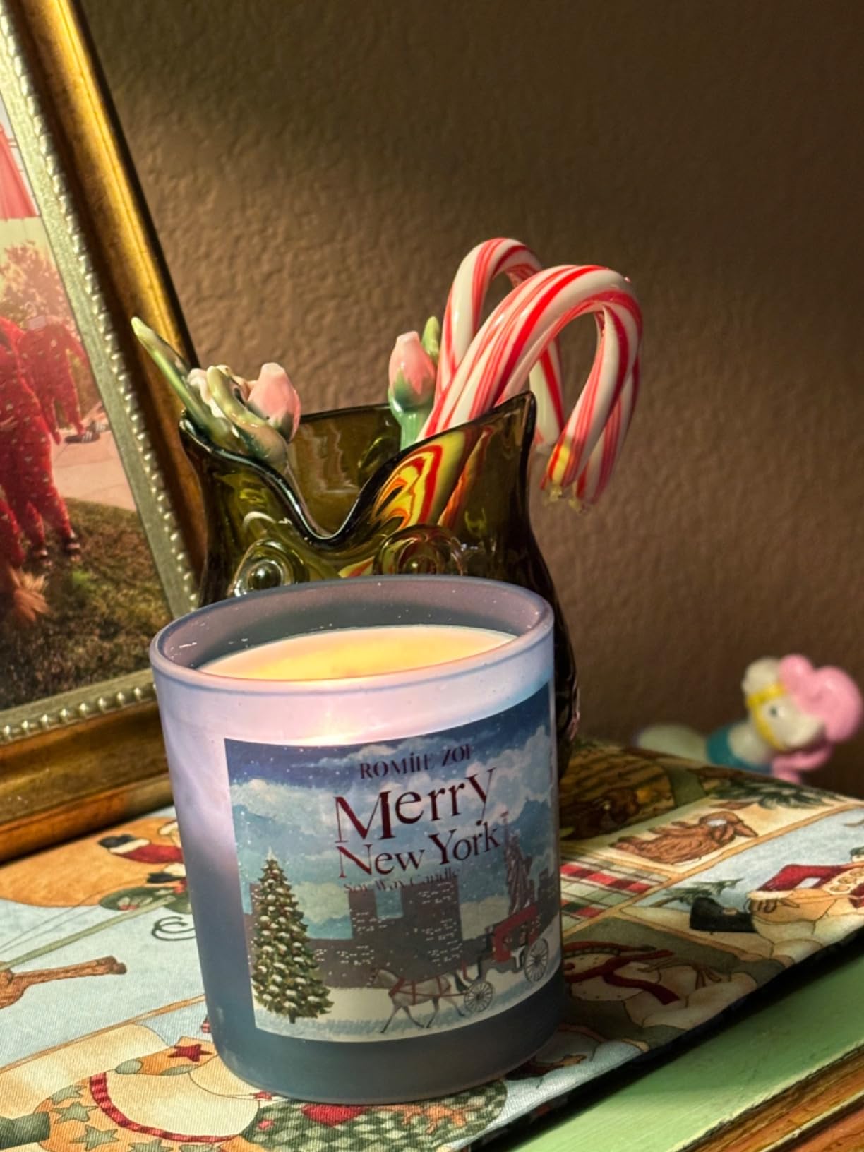 ROMIIE ZOI Hanukkah Scent Candle - 6oz Soy Wax Candle - Hanukkah - Infused with Sandalwood & Bergamot Aroma- Royal Blue Gift Box for Christmas Holiday Gifts - Customer Photo 2