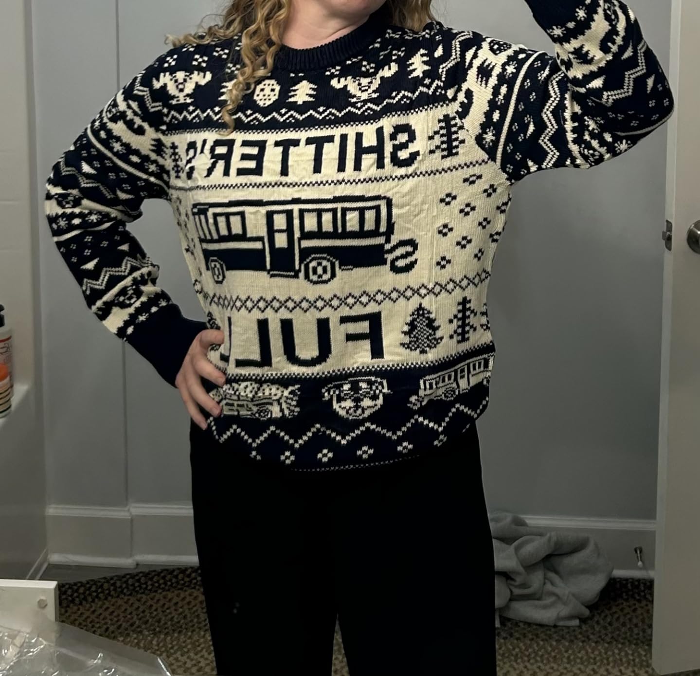 Christmas Vacation Why is The Carpet All Wet Todd Red Ugly Christmas Sweater - Customer Photo 1