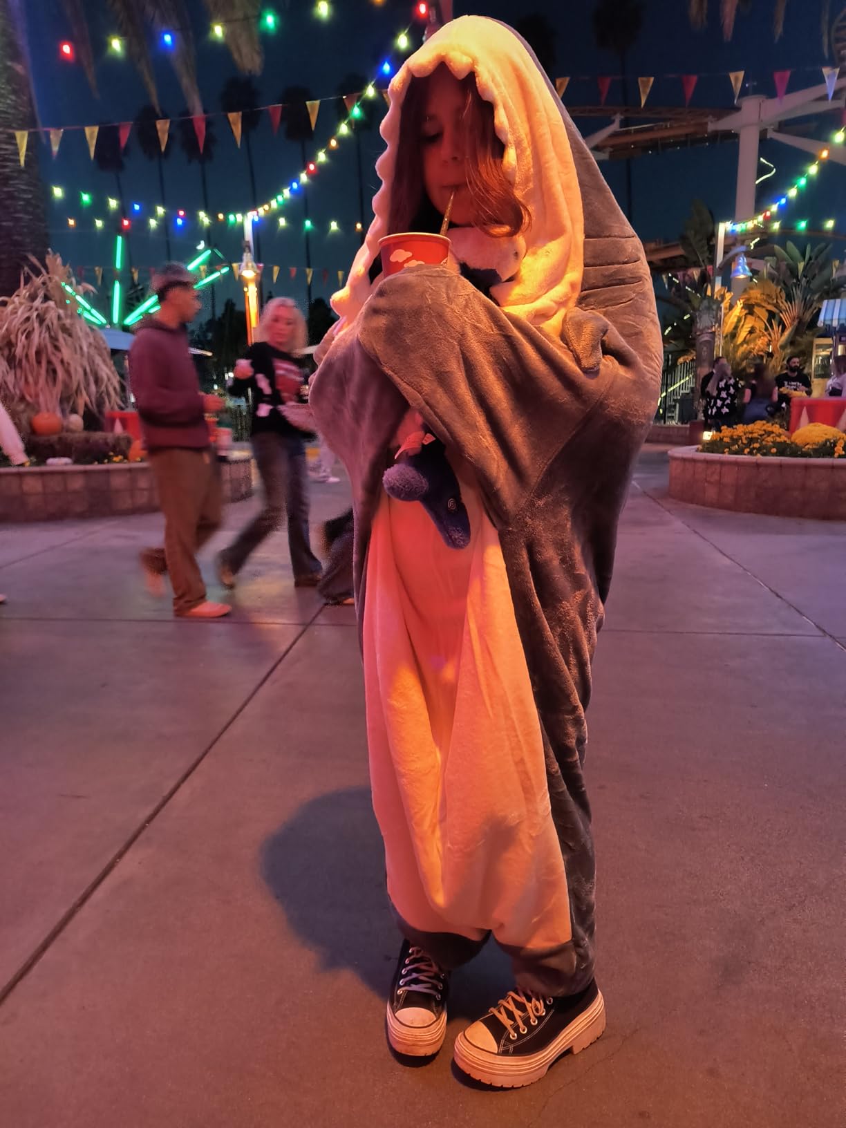 Touchat Shark Blanket for Adult & Kids Super Soft Cozy Flannel Throw Wearable Blanket, Cartoon Animals Shark Onesie Hoodie, Sleeping Bag Cosplay Shark Costume Blanket Gifts for Shark Lovers - Customer Photo 1