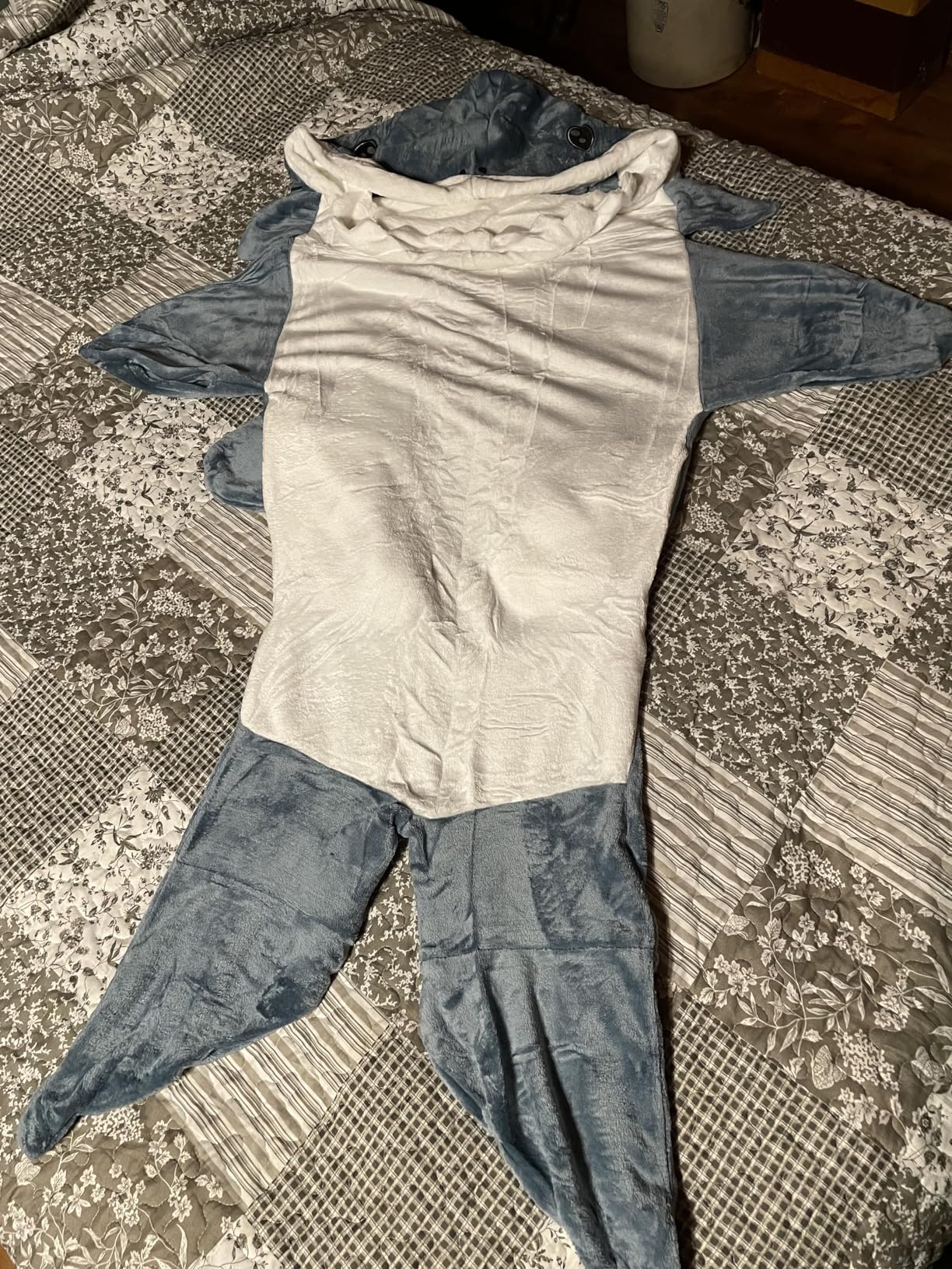 Touchat Shark Blanket for Adult & Kids Super Soft Cozy Flannel Throw Wearable Blanket, Cartoon Animals Shark Onesie Hoodie, Sleeping Bag Cosplay Shark Costume Blanket Gifts for Shark Lovers - Customer Photo 2