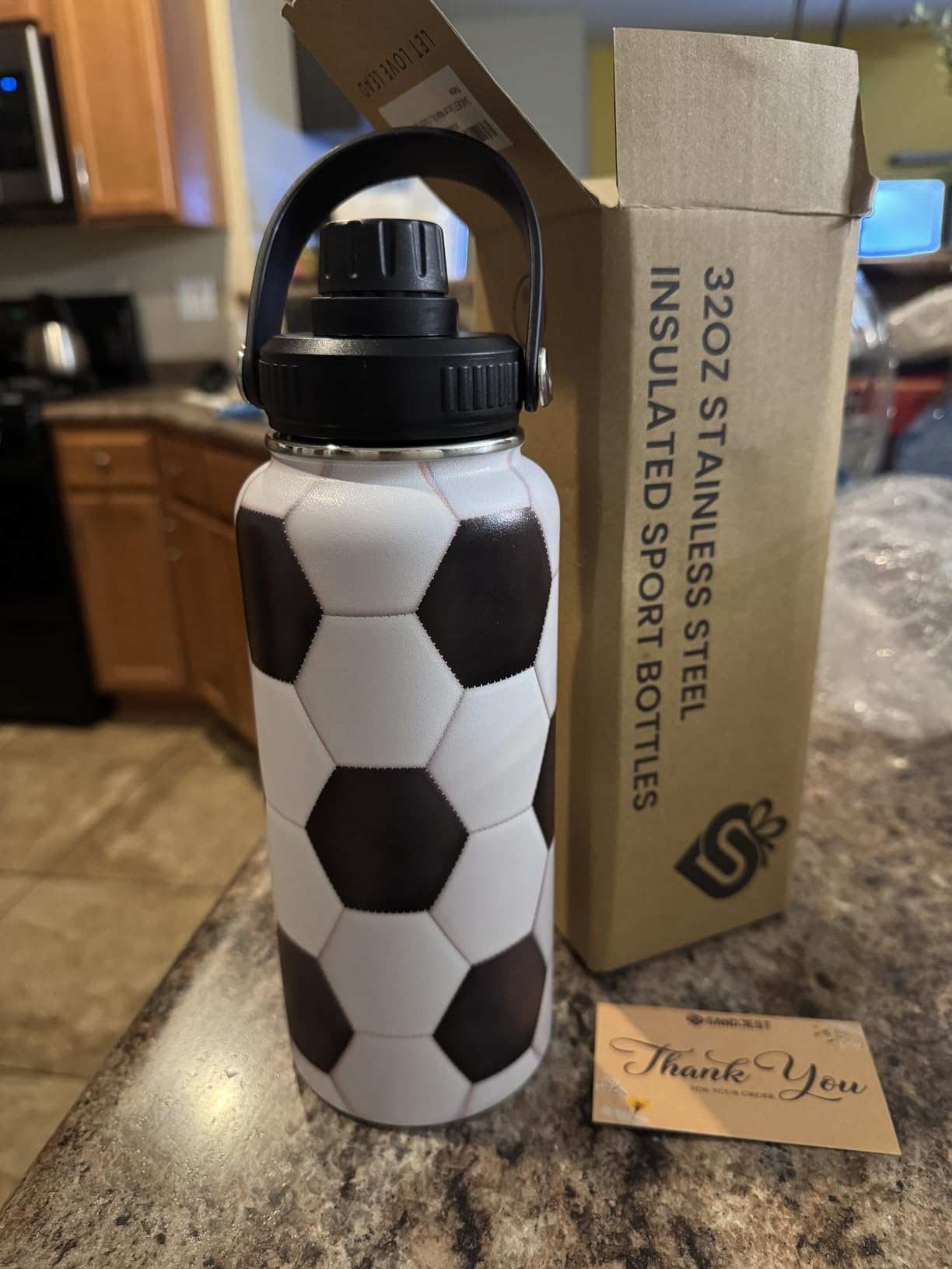 Basketball Water Bottle 32oz Stainless Steel Insulated Bottles for Men Women Sports Lovers Fan Players Coach - Basketball Gifts for Birthday Christmas - Customer Photo 2