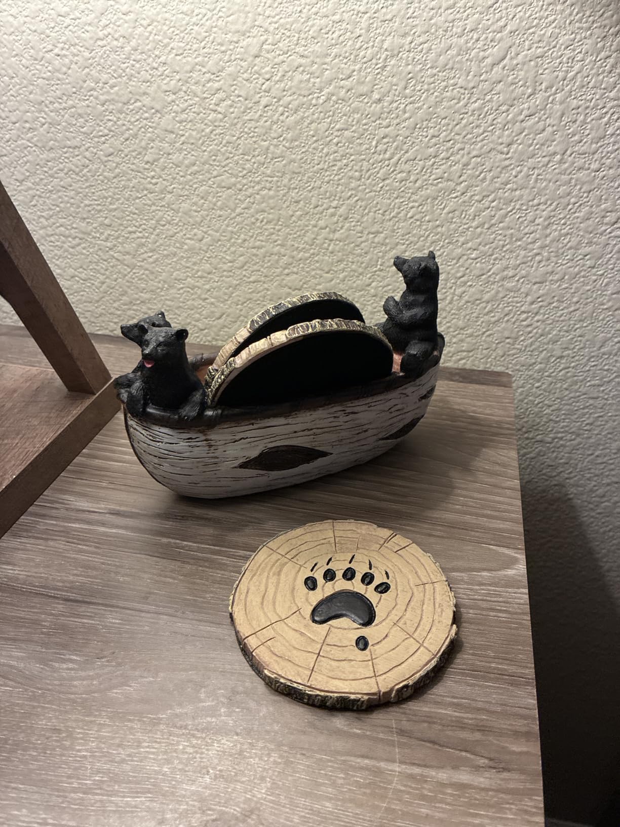 Cabin Obsession Whiskey Barrel Coaster Set – Handcrafted Whiskey Barrel Decor for Whiskey Lovers and Man Cave Gifts for Men - 6 Full Size Whiskey Coasters with Barrel Style Holder for Man Cave Décor - Customer Photo 2