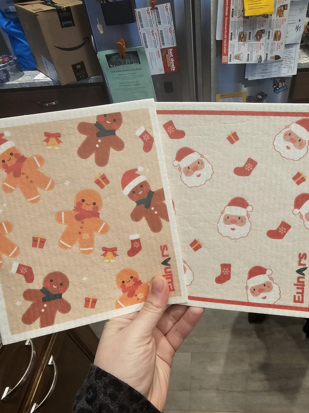 Swedish Dishcloths for Kitchen, 8 Pack Reusable Paper Towels with Clips, Non-Scratch Swedish Kitchen Towels, Super Absorbent Cellulose Sponge Cloths, Dishwasher Safe, No Odor - Customer Photo 1