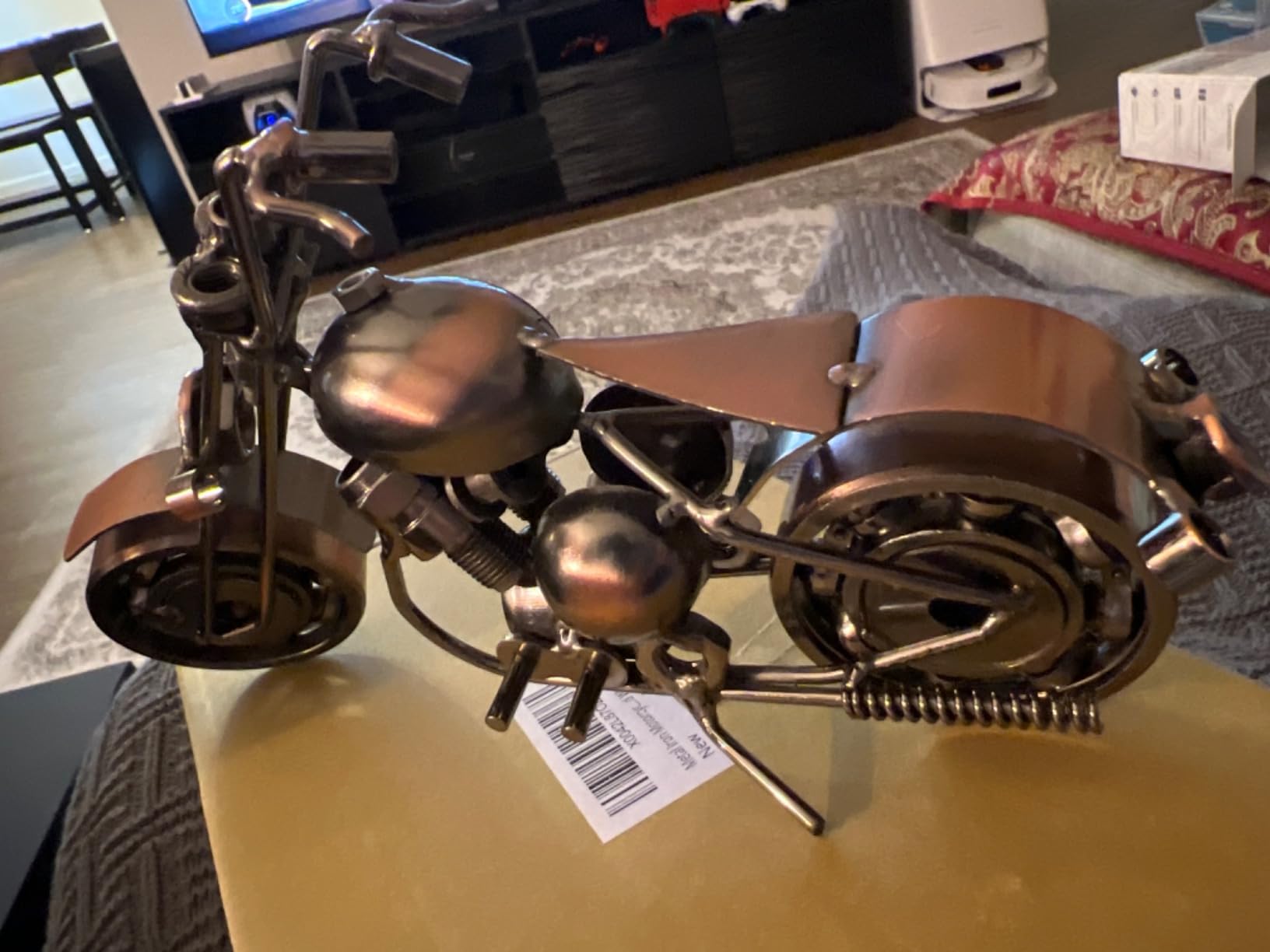 Home Decor Motorcycle Statuette, Metal Model Sculpture Floating Shelves Figurine Room Bookshelf Desk Office Décor Motorcycle Gift for Men Dad Son Friends, Man Cave Decorations Gifts for Motorcyclist - Customer Photo 2