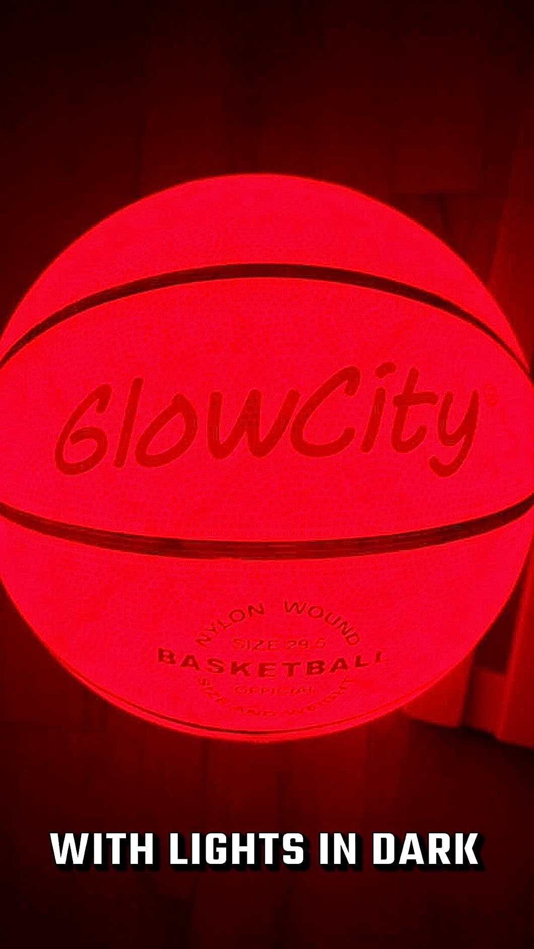 GlowCity LED Basketball with Rim Light Set - Light-Up Basketball, Remote-Controlled 16-Color Rim Light & Pump, Gift for Kids & Teens Ages 8-13, Size 7 - Customer Photo 1