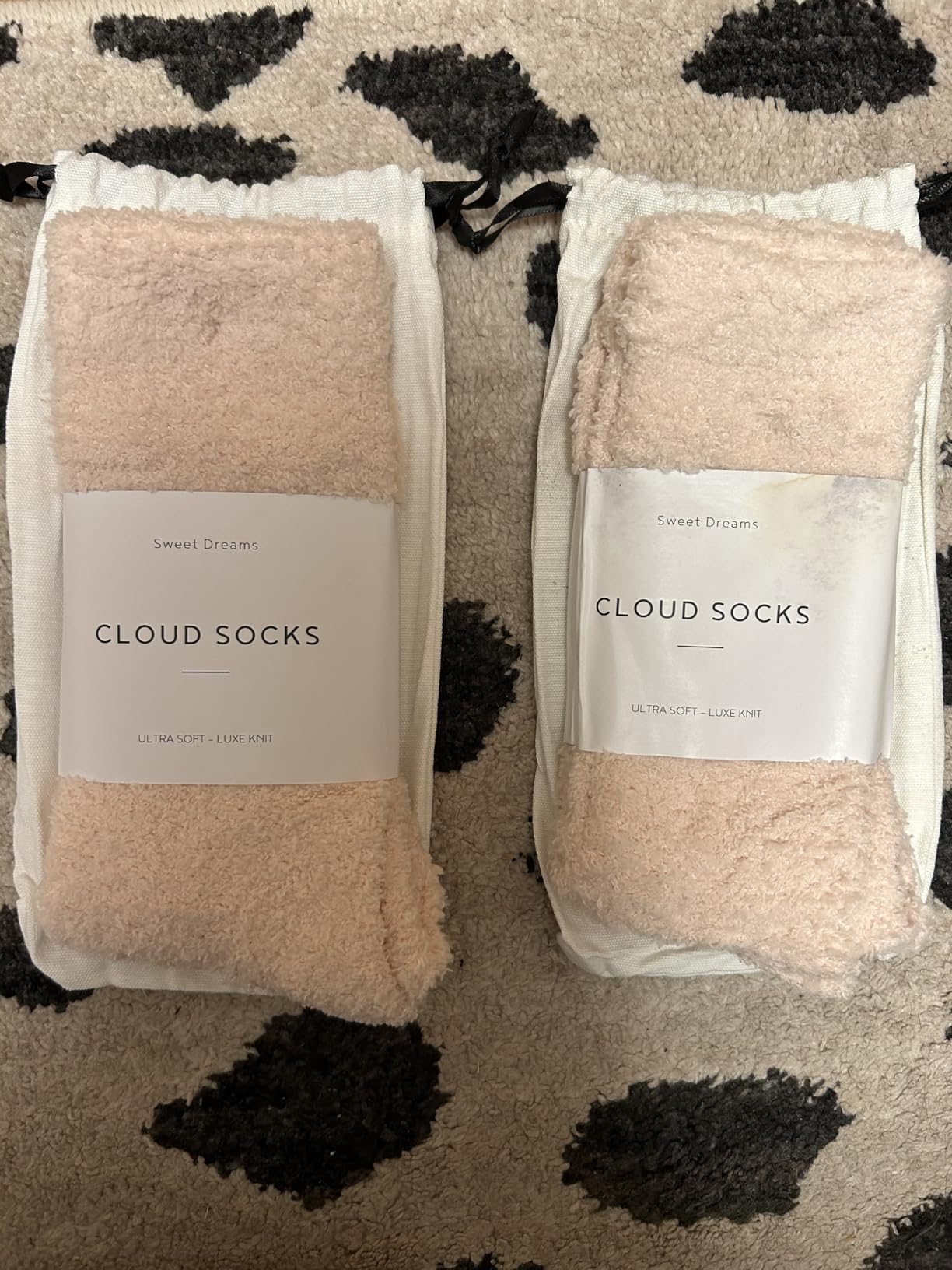 Unboxme Gifts Cozy Sock For Women | 3 Pack Assorted Fuzzy Ultra-Luxe Cloud Sock For Women & Men With Gift Box | Great Christmas Gift, 3 Pairs Grey Cream White Blush Pink - Customer Photo 2