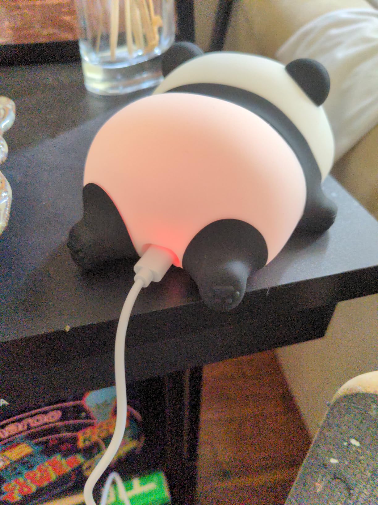 ATSUI Cute Panda Night Light, LED Squishy Novelty Animal Night Lamp, Food Grade Silicone 3 Level Dimmable Nursery Nightlight for Desk Decor, Funny Gifts Stuff for Boys Girls Baby, White Elephant Gifts - Customer Photo 5