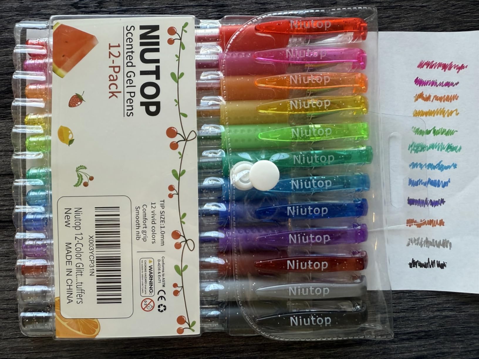 Stocking Stuffers for Kids Teens Girls Boys, 12-Color Scented Glitter Gel Pens, Coloring Markers Colored Pen Set, Cute Glitter Pens Journaling Supplies Fun Stationary, Halloween Christmas Gifts - Customer Photo 1