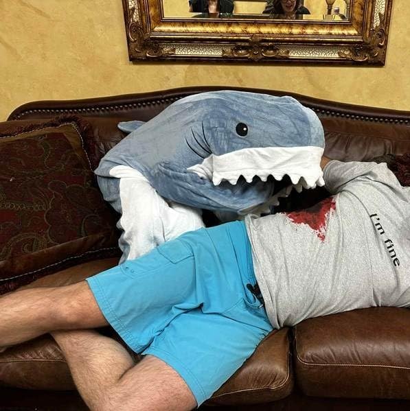 Shark Blanket Hoodie Onesie for Adult & Kid, Wearable Shark Sleeping Bag, Soft Cozy Onesie Costume - Customer Photo 1