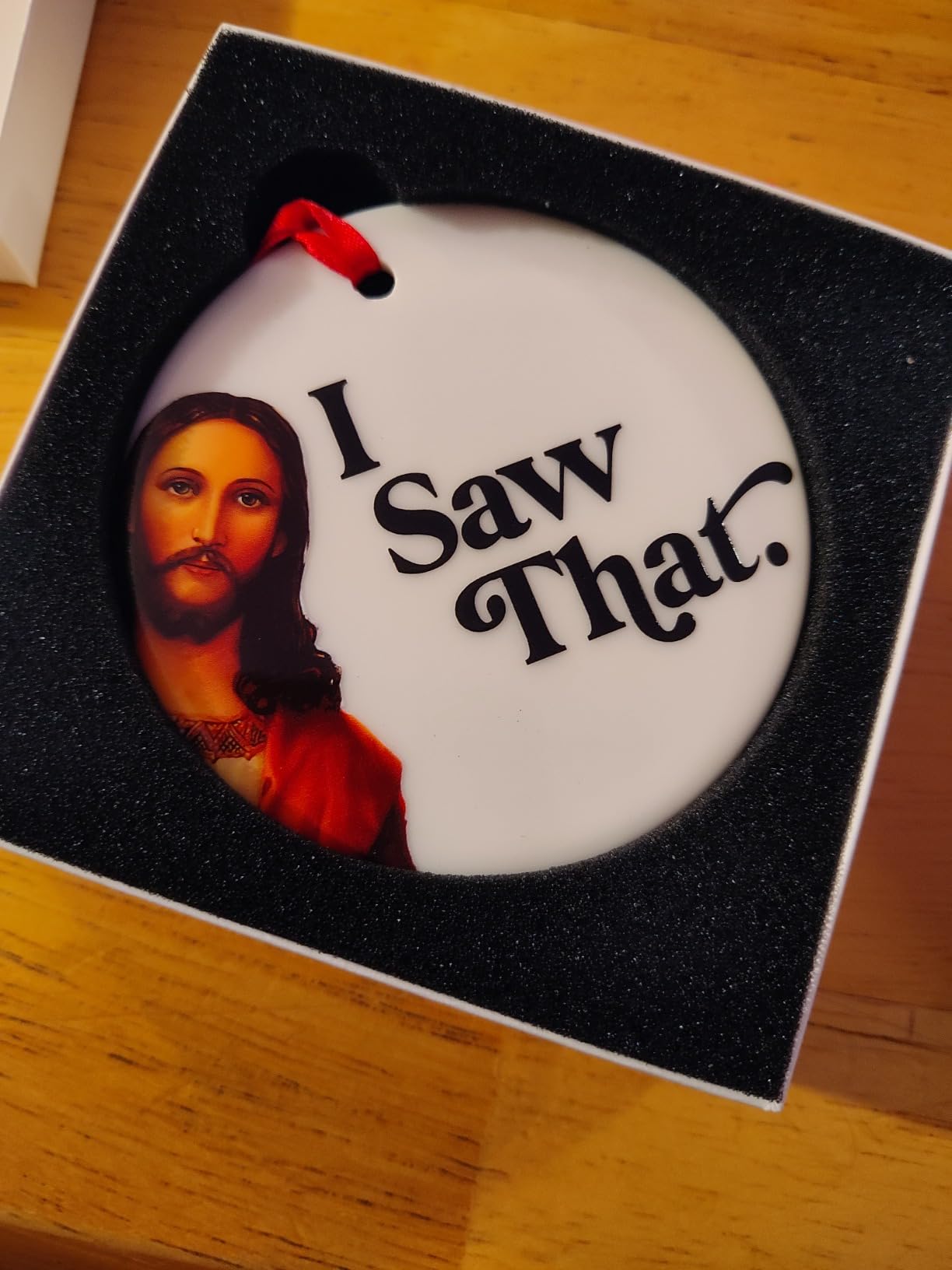 Funny Christmas Ornaments - I Saw That Jesus Ornament - Stocking Stuffers for Women Men - Funny Ornaments for Adults Exchange - Christmas Gift for Women Men Coworkers Mom - Customer Photo 1