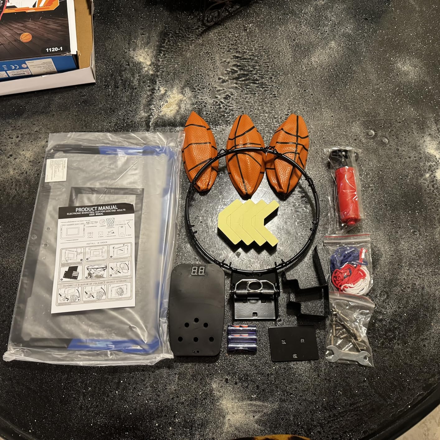 Basketball Hoop Indoor for Kids Adults with Scorer with 2 Scoring Methods, Door Room Basketball Mini Hoop with 3 Batteries and Balls, Basketball Accessories for Teen Boy Gifts, Blue - Customer Photo 1