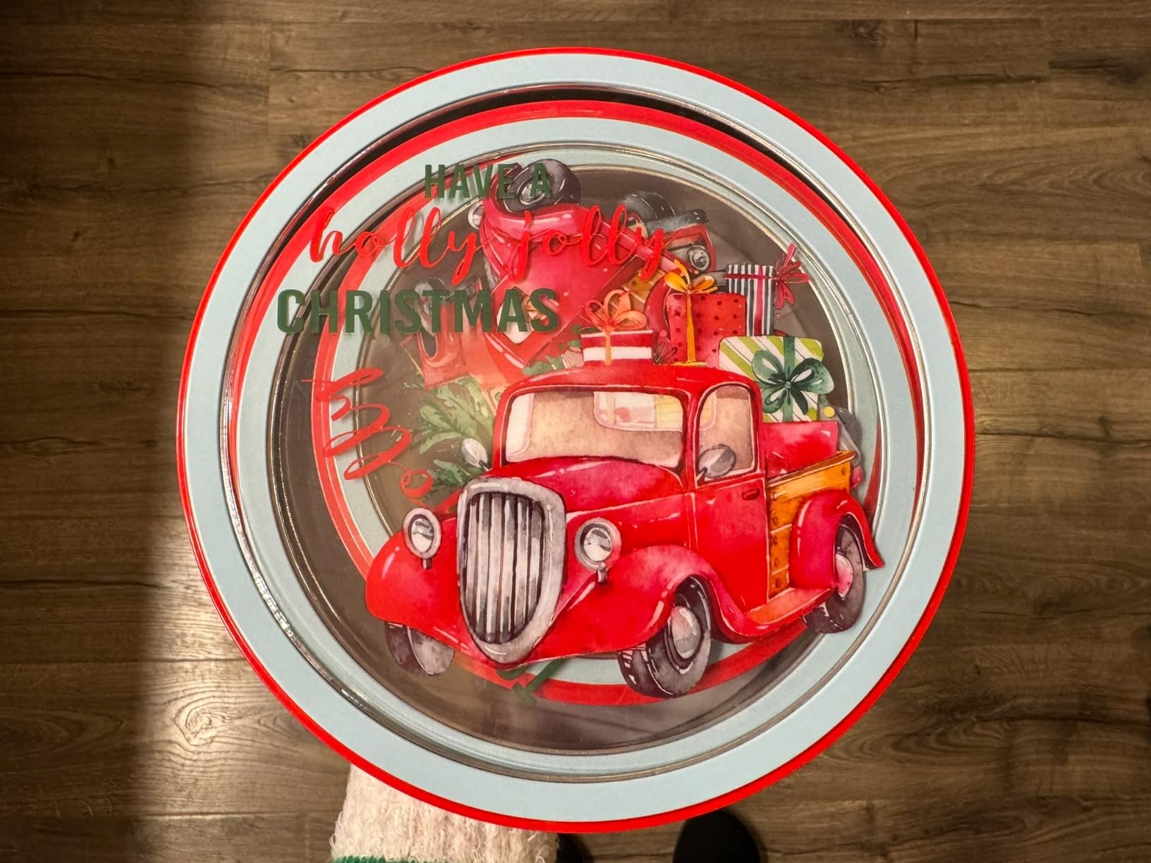 Plum Designs Christmas Cookie Tins – Round Metal Containers with Lids for Gift Giving, Holiday Cookie Boxes for Cookies and Gifts – 3 Nested Set - Customer Photo 1
