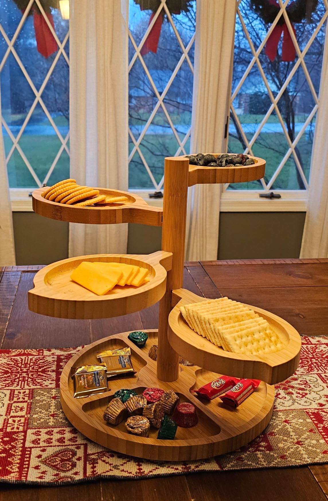 Charcuterie Board Gifts for Women: Bamboo Folding Cheese Board with Knife Set - Unique White Elephant Gift, Birthday Party House Warming Gift for Housewife - Customer Photo 3