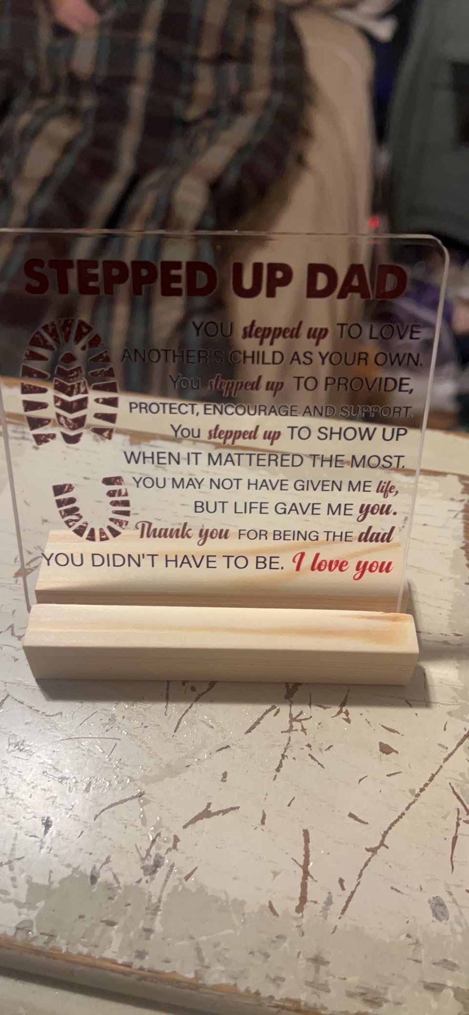 Funny Dog Dad Gifts, Dogs Lover Gifts for Men Dogfather, Best Dog Dad Gift Clear Acrylic Desk Sign, 4 x 4 Inches - Customer Photo 1