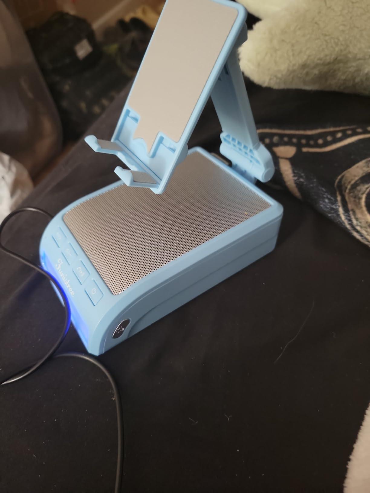 White Elephant Gifts for Men Dad Him Husband Christmas, Cell Phone Stand with Wireless Bluetooth Speaker, Anniversary Birthday Gifts for Teen Boy Boyfriend Women, Tech Mens Stocking Stuffers Gifts - Customer Photo 2