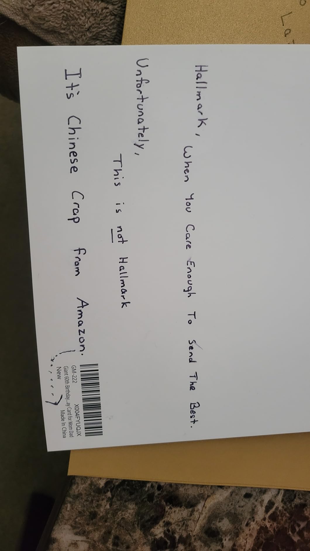 Huameigf Giant 60th Birthday Card Gift for Women Men, Hilarious 60 Years Old Birthday Gift for Husband Wife, Large 60 Bday Party Decorations for Friends Family, Big 60 Birthday Card for Mom Dad Customer Review Huameigf Giant 60th Birthday Card Gift for Women Men, Hilarious 60 Years Old Birthday Gift for Husband Wife, Large 60 Bday Party Decorations for Friends Family, Big 60 Birthday Card for Mom Dad - Customer Photo 2