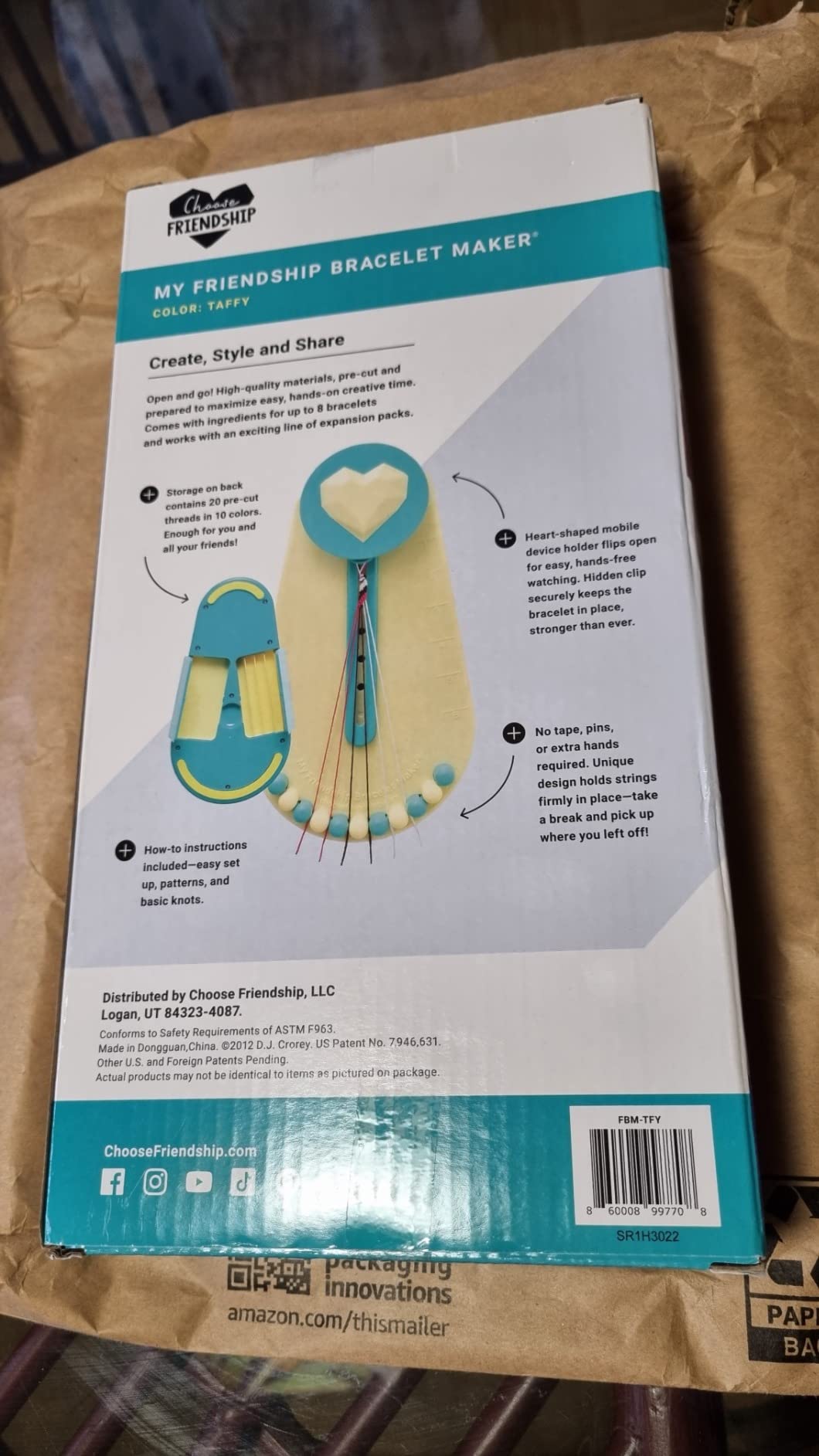 Choose Friendship Bracelet Making Kit – DIY Craft Loom for Kids Ages 8+, New & Improved Design, Includes 20 Threads, Makes 8 Bracelets, Pink 