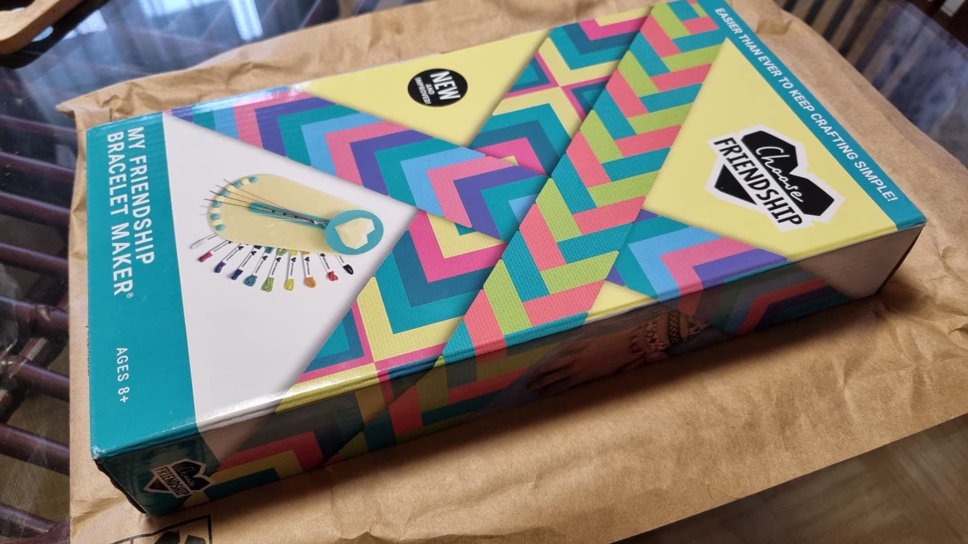 Choose Friendship Bracelet Making Kit – DIY Craft Loom for Kids Ages 8+, New & Improved Design, Includes 20 Threads, Makes 8 Bracelets, Pink 