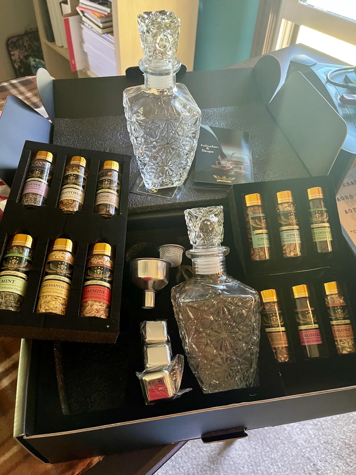 Alcohol Infusion Kit for Infusing Whiskey, Gin, Vodka, Tequila, Rum - DIY Your Own Flavored Spirits with Natural Ingredients - Anniversary, Birthday Gift for Men, Husband - Customer Photo 1