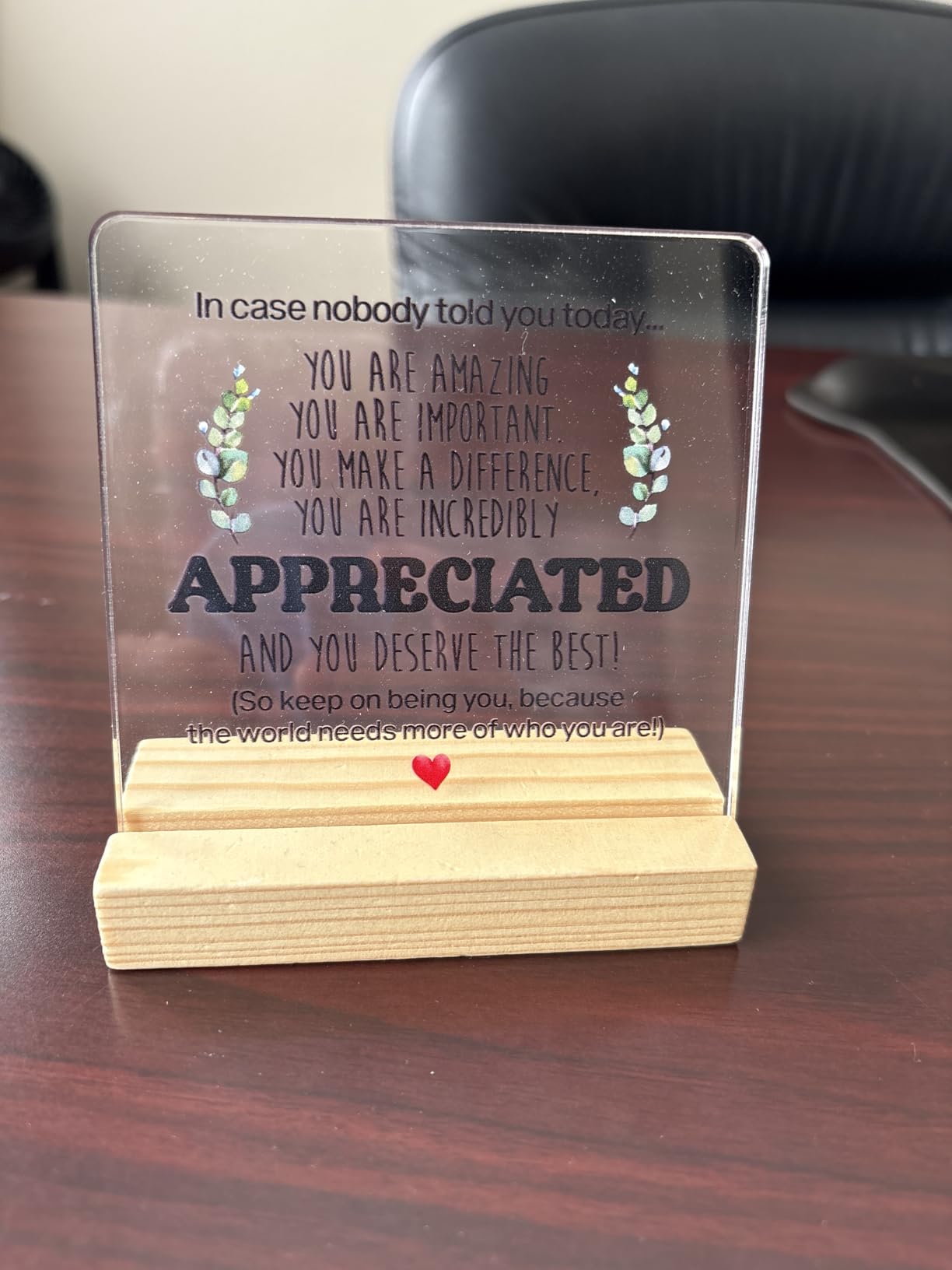 Inspirational Gift Ideas - Thank You Gifts for Women Men Friends - Appreciation Gifts for Coworker - Motivational Quote Clear Desk Sign Decor Home Office Desk Decor (4 x 4 Inches) - Customer Photo 1