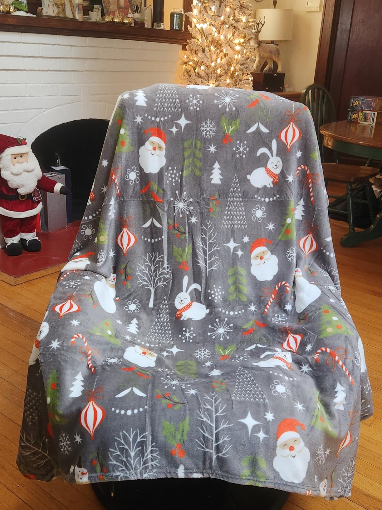 Elegant Comfort Lightweight Printed Throw Blanket- All Season, Ultra Soft, Cozy and Plush- Decorative Throw Blankets, Perfect for Lounging, 50 x 60 inches, Hanukka, Throw Blanket - Customer Photo 3