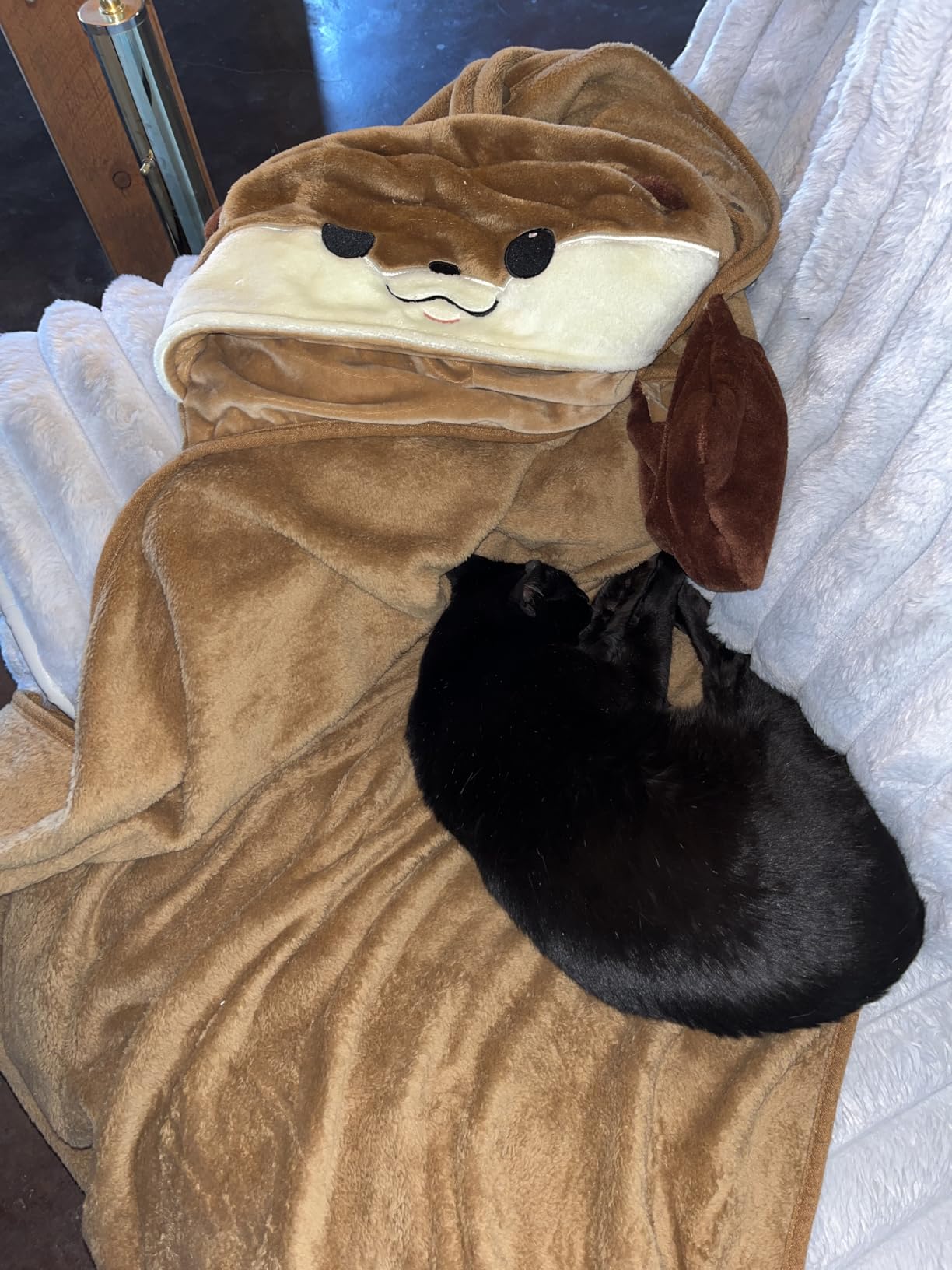 Mewaii Ultimate Softness Wearable Otter Blanket Hoodie – Expertly Designed for American Body,Full Coverage with Easy Movement,Oversized Warm and Cozy Flannel Blanket, Otter Gift for Women and Men - Customer Photo 1