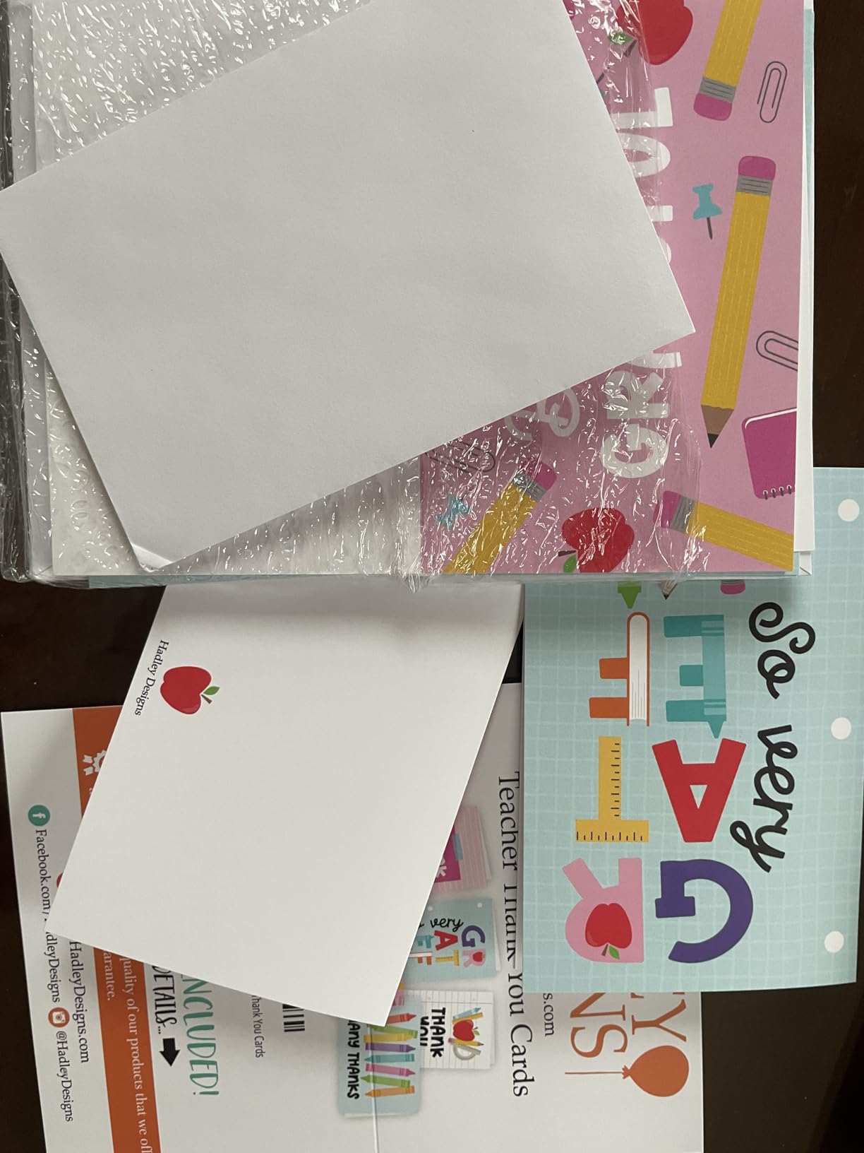 Hadley Designs 24 Teacher Thank You Cards With Envelopes - 4x6 Teacher Appreciation Cards Bulk, Cute Thank You Notes From Students, Assorted End of School Year Card for Teachers Gifts, Designed in USA - Customer Photo 1