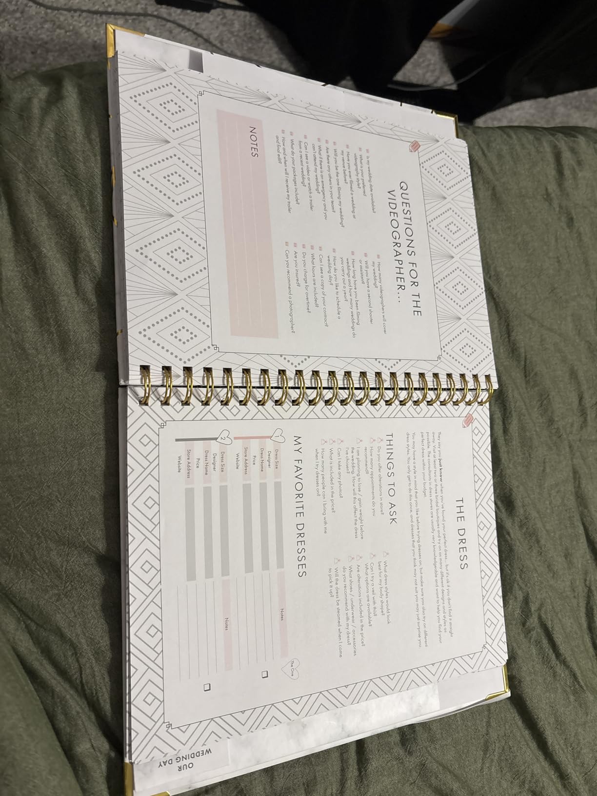 Your Perfect Day Wedding Planner and Organizer Set - Includes Calendars and Checklists Plus Stickers and Gold Pen - Bride to Be Planning Book Binder - Engagement or Shower Gifts - Customer Photo 2