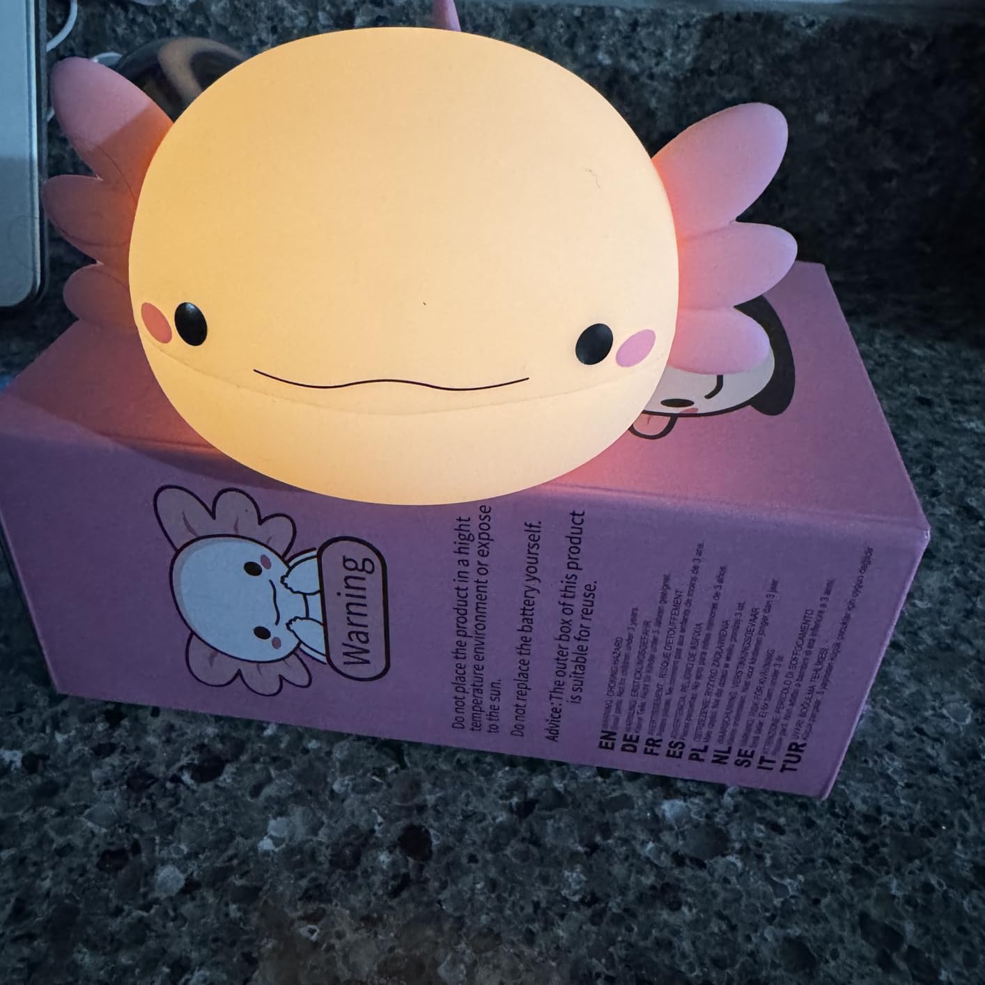 Bunny Lamp,Big Face Rabbit Night Light for Kids, Cute Easter Bunny Gifts, Kawaii Nursery Bedroom Decor, Rechargeable Silicone LED Squishy Night Light - Customer Photo 4