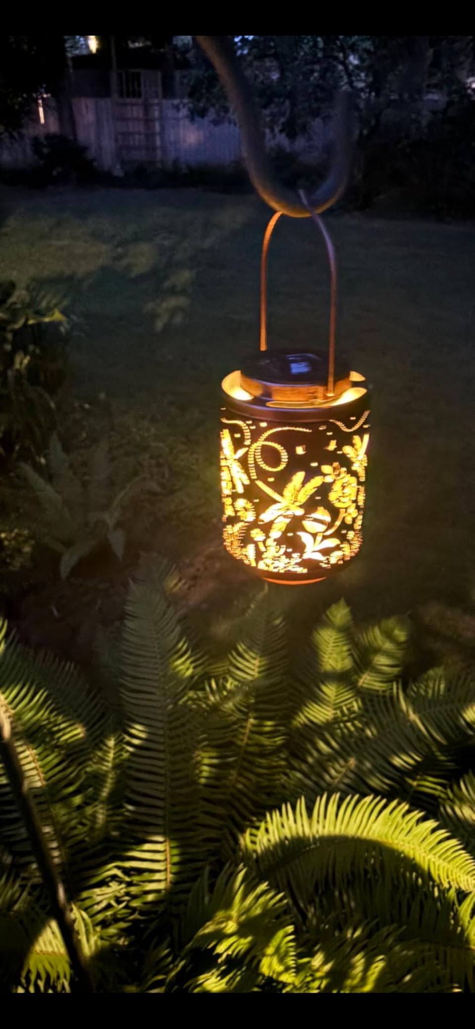 Hummingbird Solar Lanterns Garden Decor Birthday Gifts for Women Mon Grandma Metal Hanging Solar Lights Waterproof Outdoor Decoration for Outside LED Lanterns for Yard Patio Lawn Pathway Landscape - Customer Photo 3