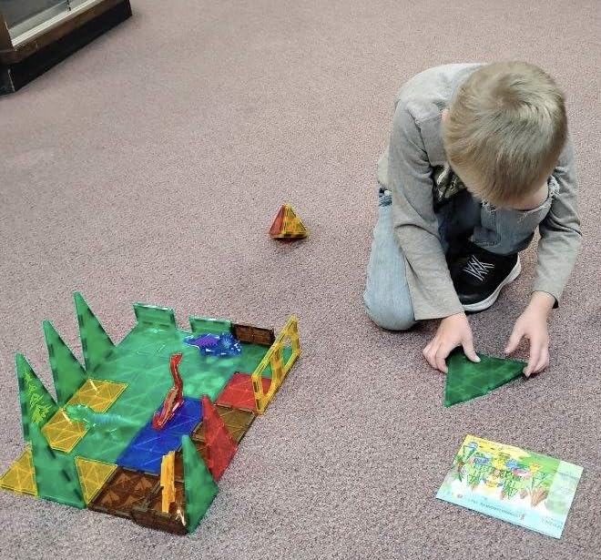 Coodoo Dinosaur Toys Magnetic Tiles - Magnet Building Blocks for Toddler Kids Toys STEM Sensory Outdoor Toy for 3+ Year Old Boys and Girls, Dinosaur World Creative Games Kids - Customer Photo 1