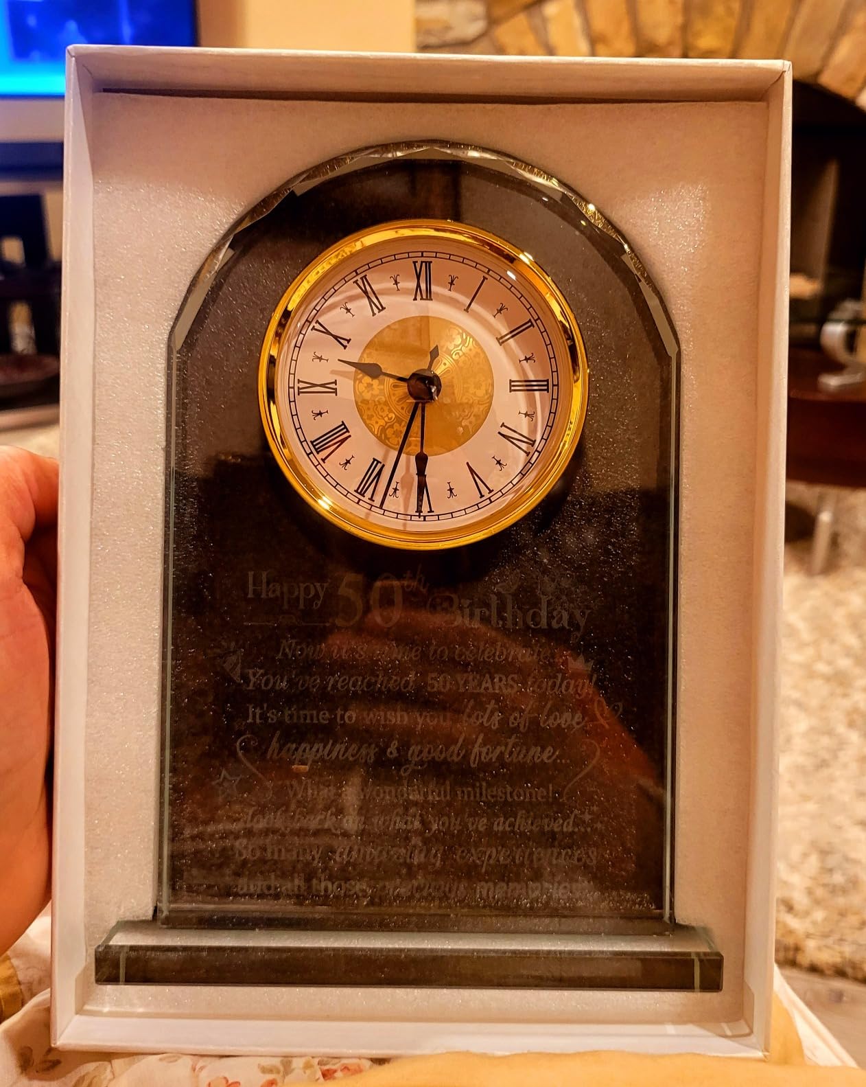 Ornalrist Happy 60th Birthday Glass Quartz Clock Gifts for Women, Men, Wife, Husband - 60th Birthday Gifts for Couple - 60 Year Old Birthday Keepsake Home Decoration Customer Review Ornalrist Happy 60th Birthday Glass Quartz Clock Gifts for Women, Men, Wife, Husband - 60th Birthday Gifts for Couple - 60 Year Old Birthday Keepsake Home Decoration - Customer Photo 2