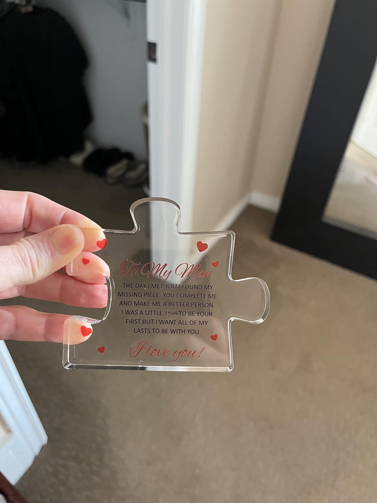 Gifts for Grandma - Engraved Acrylic Puzzle Piece - Mothers Day Adorable Grandma Presents for Birthday, Christmas, Thanksgiving Paperweights - Elegant Decorative Plaque with Lovely Quote - Chic Home - Customer Photo 1