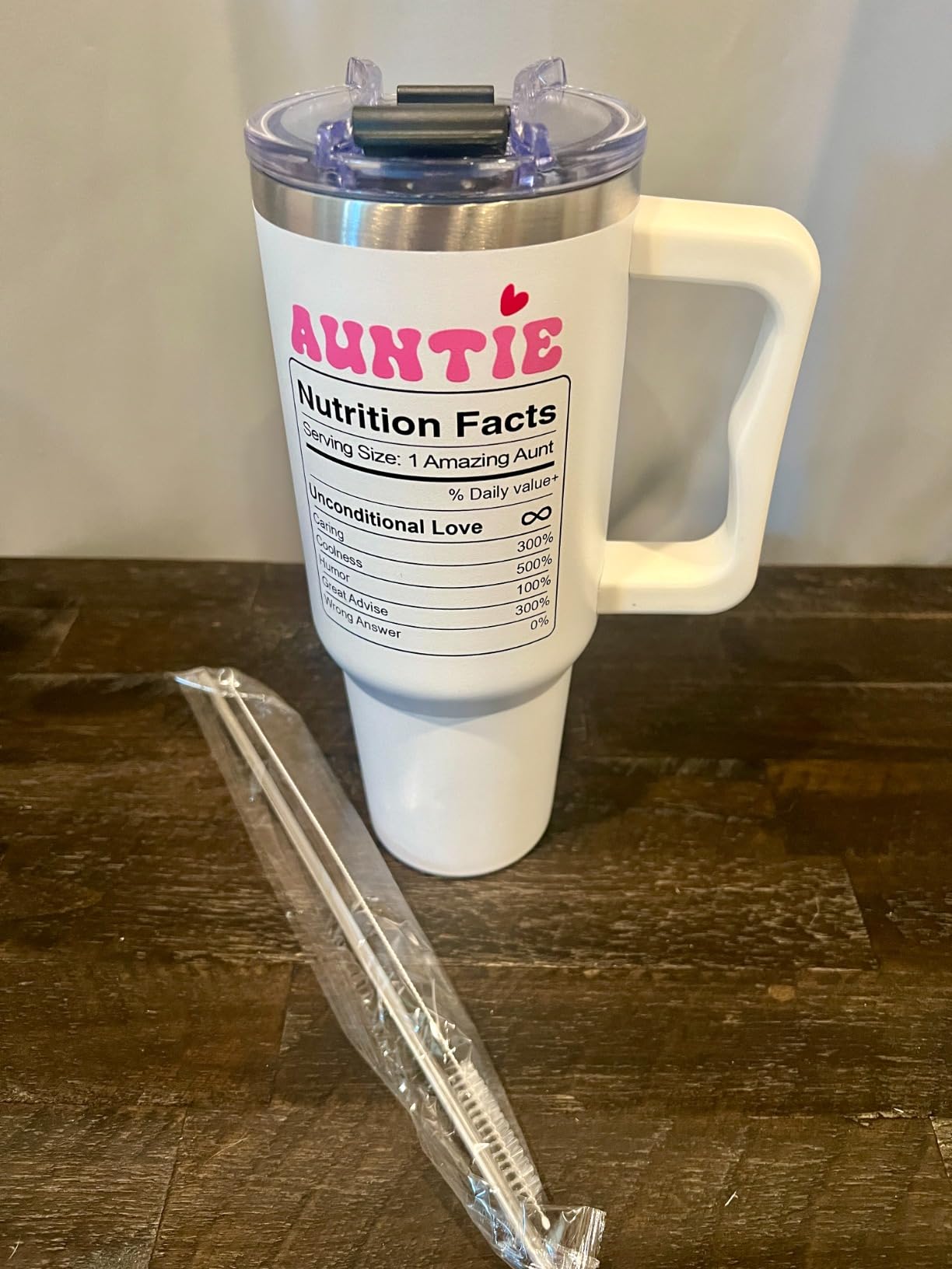 Christmas Gifts for Aunt - Cool Aunt Club Coffee Tumbler 40Oz, Best Aunty Gifts from Niece Nephew for Birthday, Mothers Day, Presents for First Time & Best Auntie Ever, New Aunty Cup with Handle Straw - Customer Photo 3
