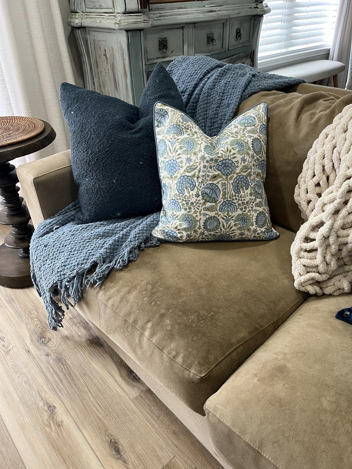 Ridhi Flamingo Pink Hand Block Printed 100% Cotton 16x16 Set of 2 Boho Throw Pillow Covers, Washable Decorative Cushions for Couch, Bed, Sofa, Outdoor, Farmhouse Spring Home Decor Gift - Customer Photo 1