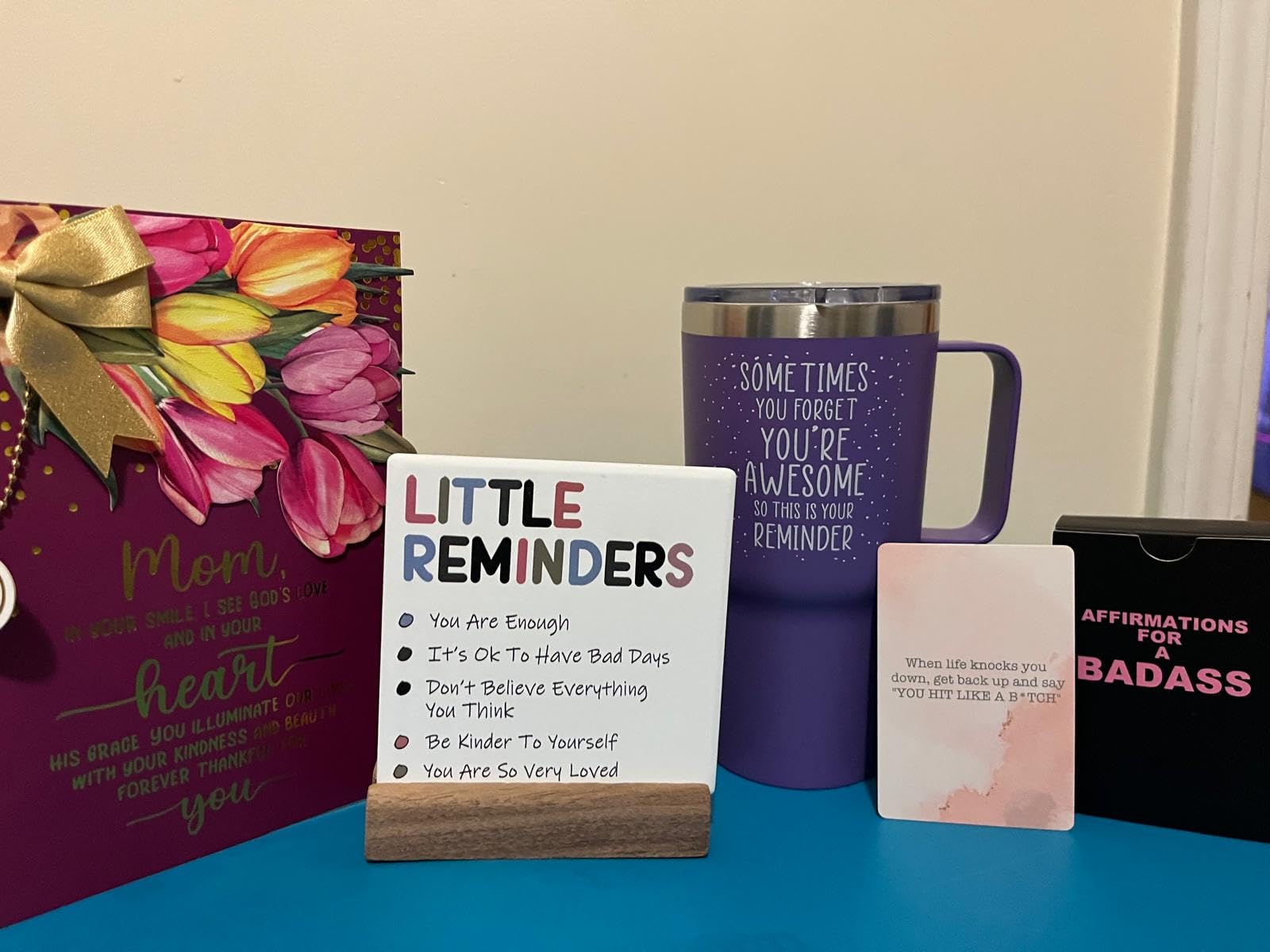 KLUBI Mothers Day Gifts for Mom From Daughter - Sometimes You Forget You Are Awesome Gifts For Women Birthday Gifts for Women Who Have Everything Fun Teacher Appreciation Gifts for Friends Female - Customer Photo 1