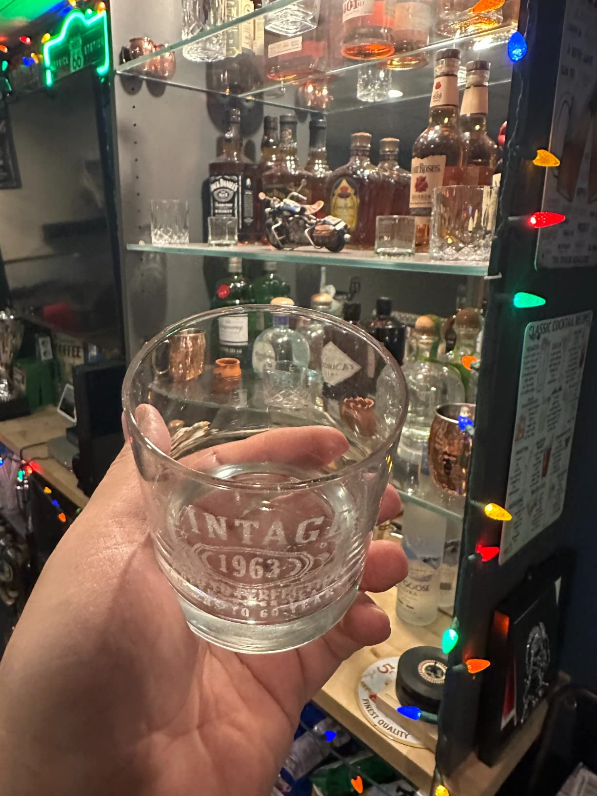 Personalized Vintage 60th Etched Whiskey Glass - Custom 1965 60th Birthday Gifts for Men - Cheers to 60 Years old - 60 Birthday for Men - Scotch Bourbon Him Dad Women Retirement Customer Review Personalized Vintage 60th Etched Whiskey Glass - Custom 1965 60th Birthday Gifts for Men - Cheers to 60 Years old - 60 Birthday for Men - Scotch Bourbon Him Dad Women Retirement - Customer Photo 2