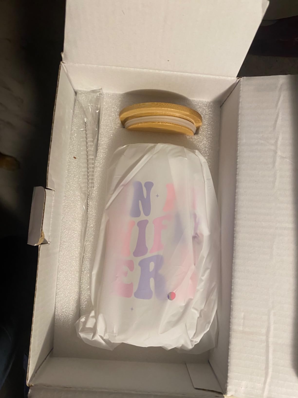 KLUBI In My Auntie Era Cup - Best Auntie Gifts From Niece Nephew 16oz Glass Cups with Lids and Straws, Cool Auntie Gift Ideas Mug - Baby Announcement, Birthday Mugs - Customer Photo 3