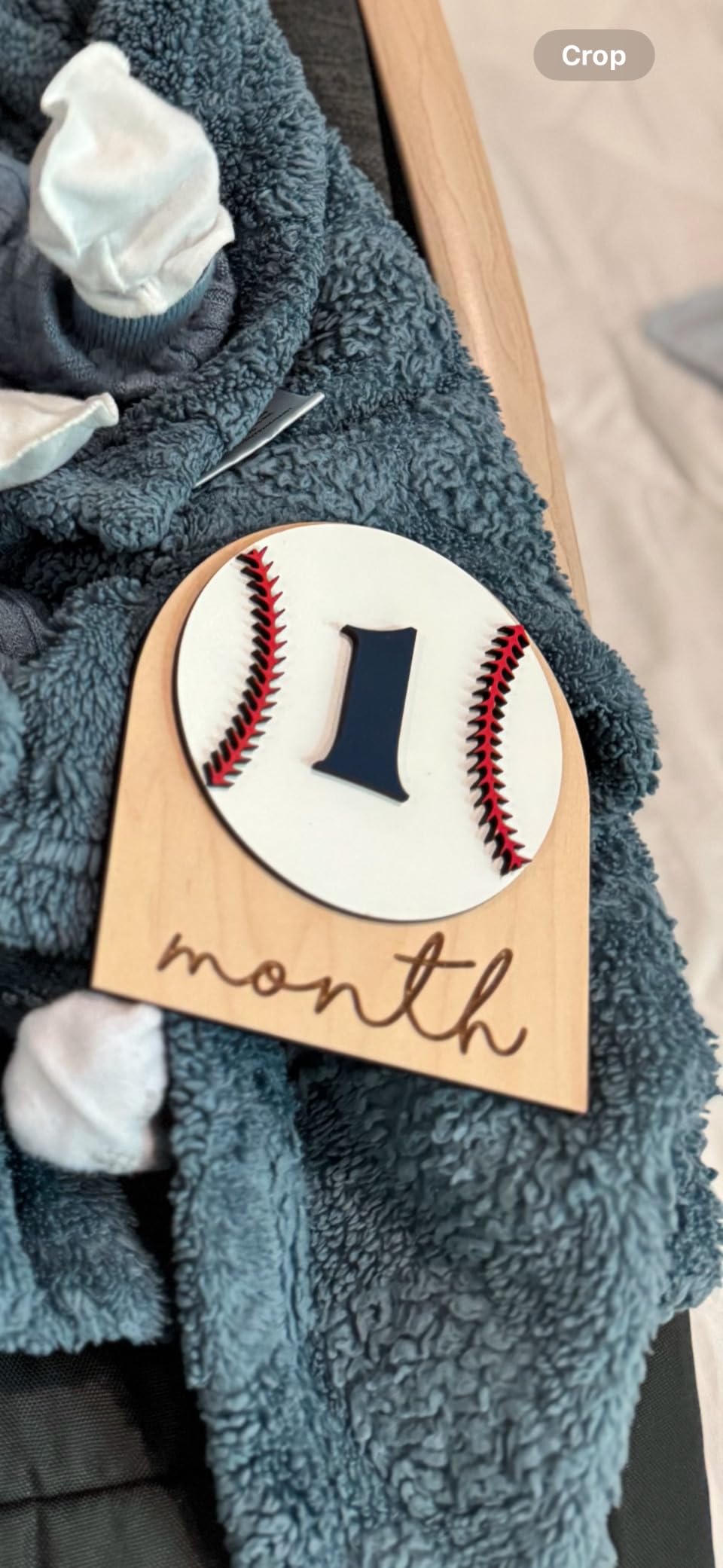 Baby Monthly Milestone Cards Monthly Milestone Discs Newborn Photography Props Baby Announcement Sign Baby Girl Wooden Boho Flower Milestone Card 1-2 Months Interchangeable Milestone (Baseball) - Customer Photo 1