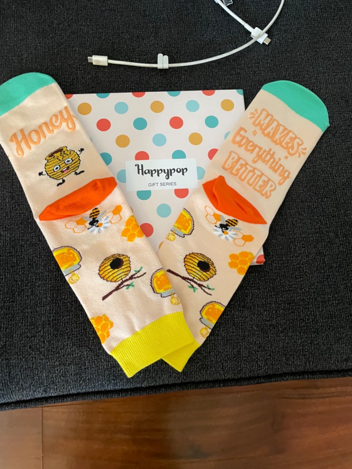 HAPPYPOP Funny Socks for Men Women - Butter Bacon Gifts, Honey Socks for Teens Girls Boys - Customer Photo 1