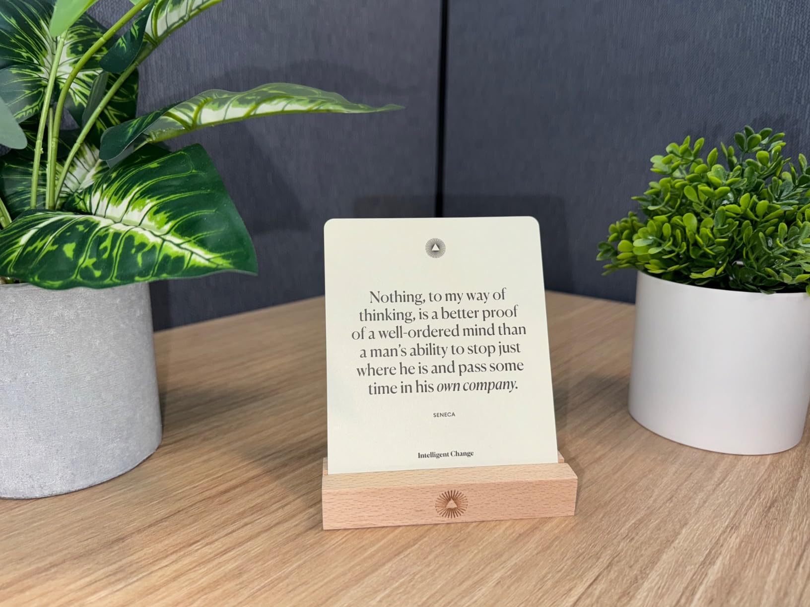 Intelligent Change 52 Stoic Reminders Quote Cards with Display Stand for Personal Growth, Perfect Gifts for Men and Women, Unique Home Decor or Office Desk Accessory, Inspirational Quotes - Customer Photo 1