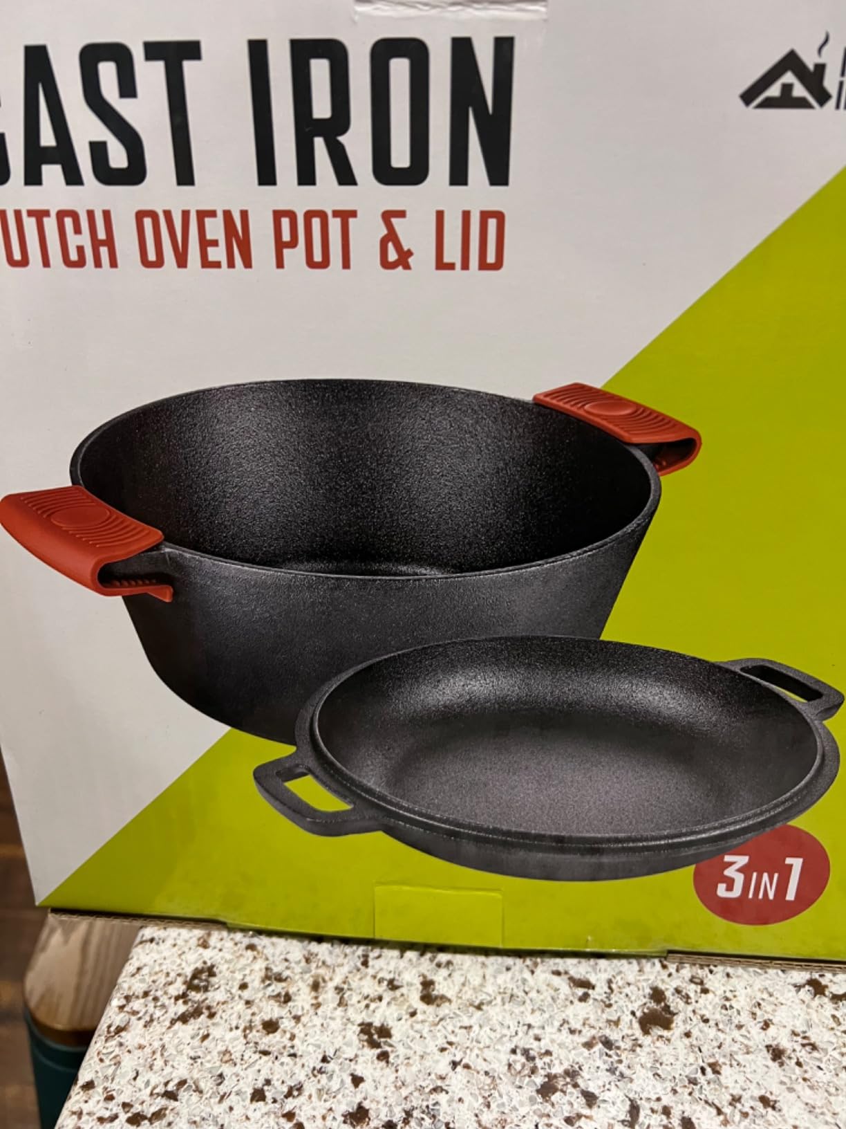 Modern Innovations 3-in-1 Dutch Oven & Skillet Combo, Preseasoned Cast Iron Cookware Set, 5QT Dutch Oven, 1.6QT Skillet with Lid, Versatile Pots and Pans for Camping & Home Cooking - Customer Photo 2