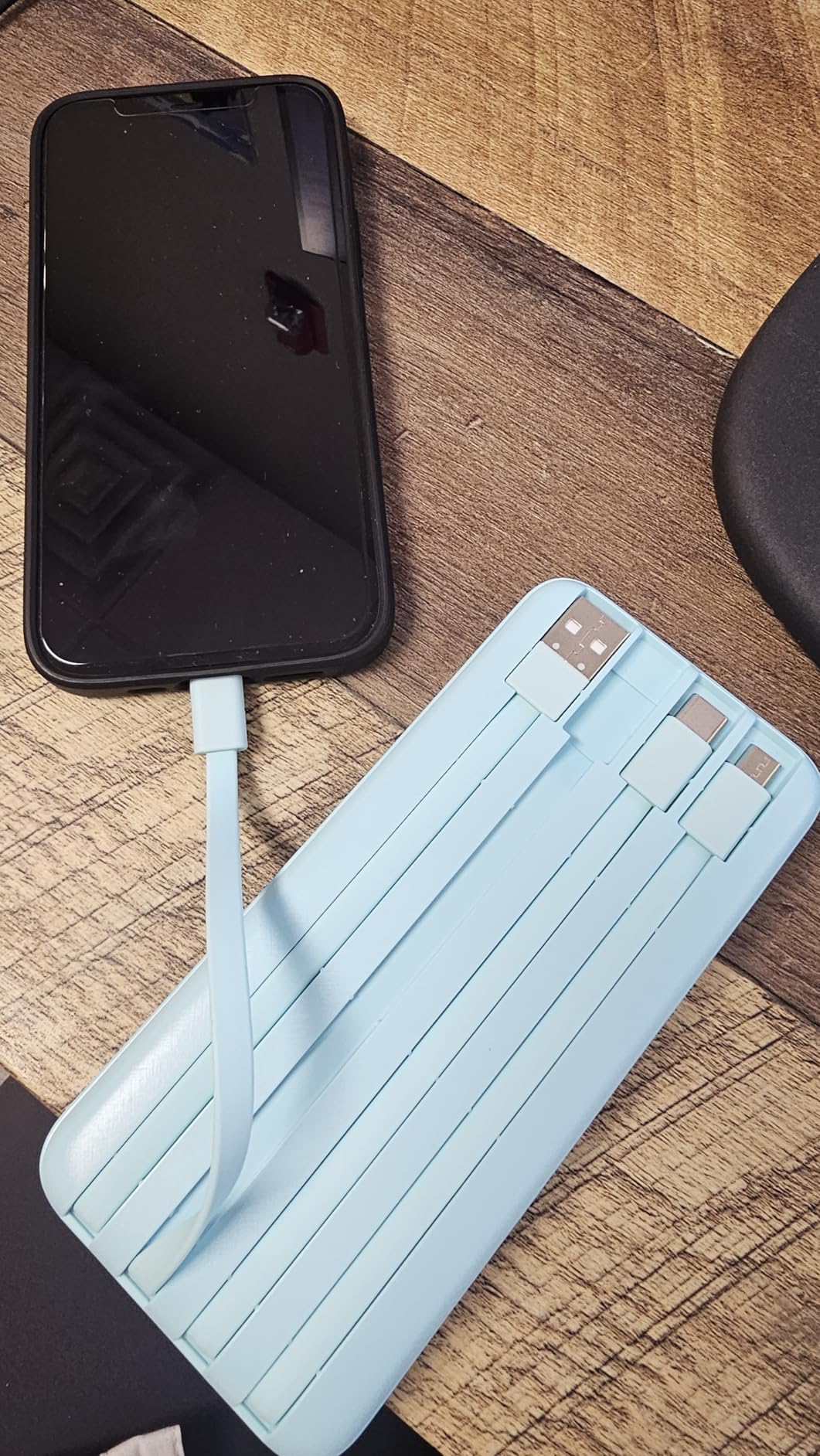 charmast Portable Charger with Built in Cables, Power Bank with Cords Wires, Slim 10000mAh Travel Battery Pack 6 Outputs 3 Inputs 3A Fast Charging for Samsung Google Pixel LG Moto iPhone iPad - Customer Photo 3