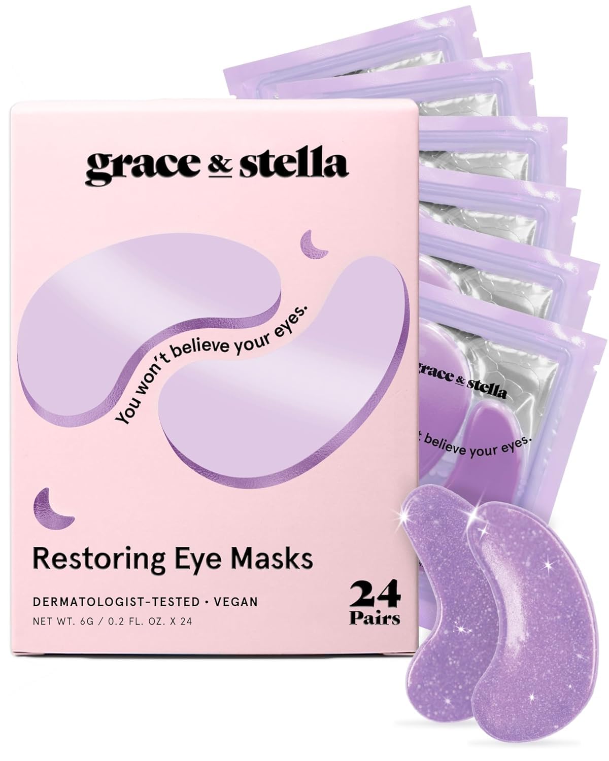 grace & stella Under Eye Patches (12 pairs) Eye Masks for Puffy Eyes and Dark Circles - Stocking Stuffers for Teen Girls, Christmas Gifts for Women, White Elephant Gifts, Birthdays, Holidays - Vegan - Customer Photo 4