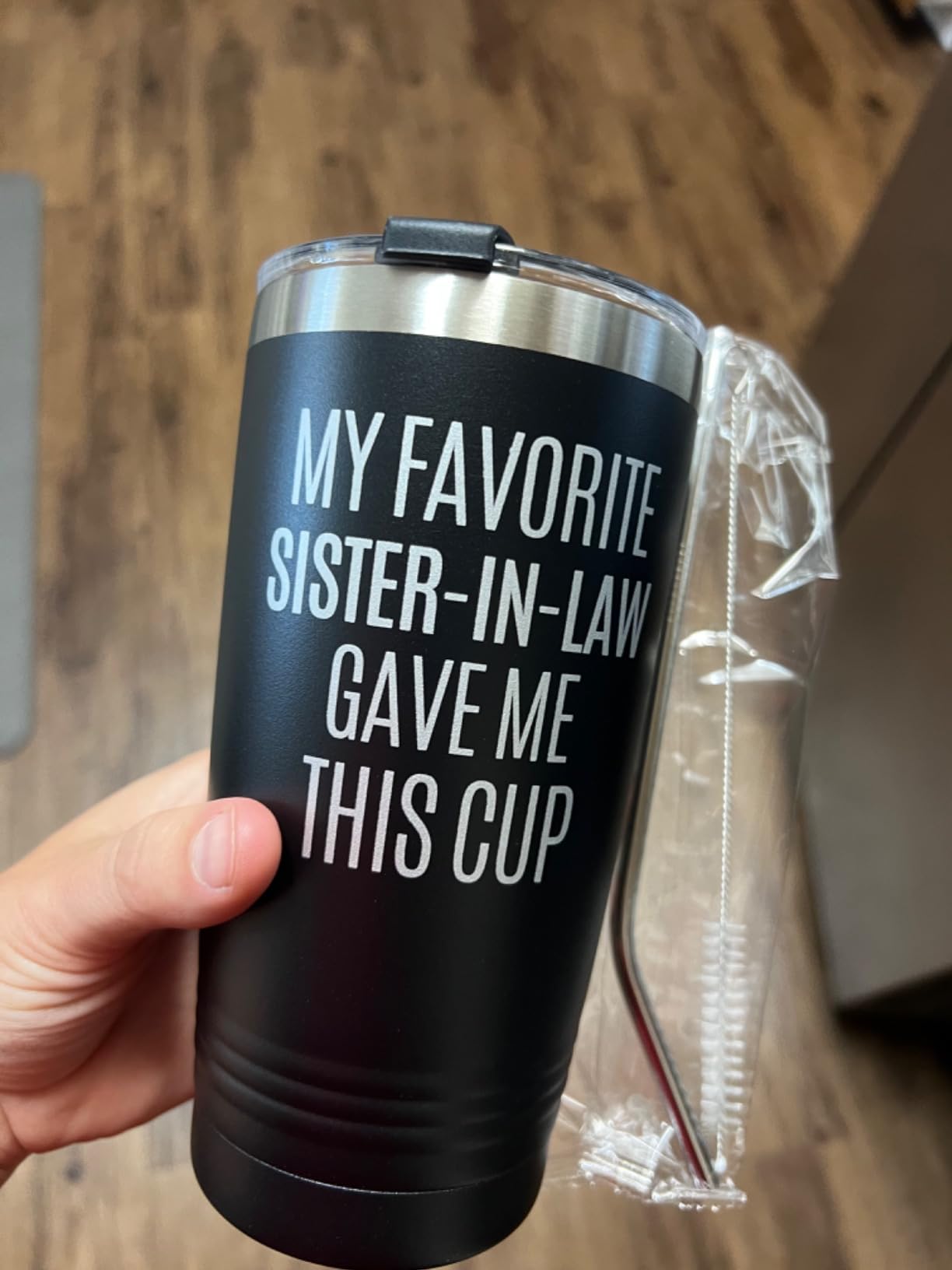 Onebttl Gifts for Brother in Law from Sister In Law, Funny Gift Idea for the Best Brother in Law for Christmas, Birthday, 20 oz Stainless Steel Insulated Travel Mug Tumbler, Black, BS-BRO-LAW-GAVE20 - Customer Photo 1