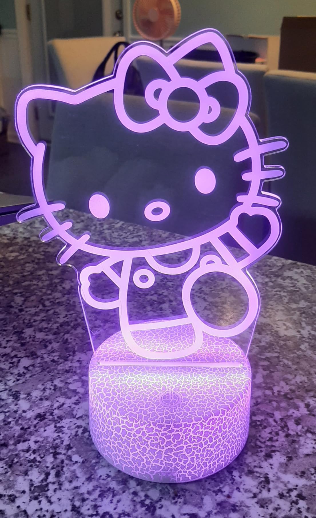 Cat Night Light Cute Night Light - Anime Charater 16 Color Change Decor Kitty Lamp with Remote, Dim, Timer,Kids Gifts for Christmas Birthday,Nursery Baby - Customer Photo 1