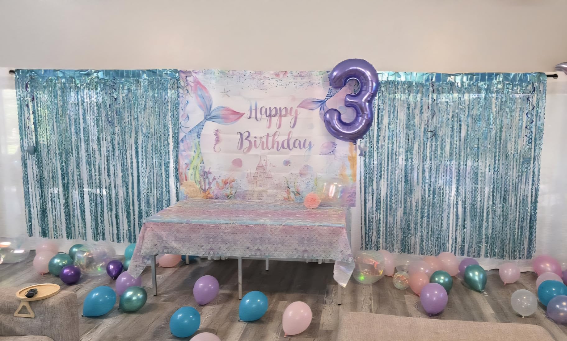 Mermaid Party Balloon Arch Kit, 154Pcs Green Purple Little Mermaid Party Decorations Balloon Garland, Under the Sea Summer Birthday Party Supplies - Customer Photo 1