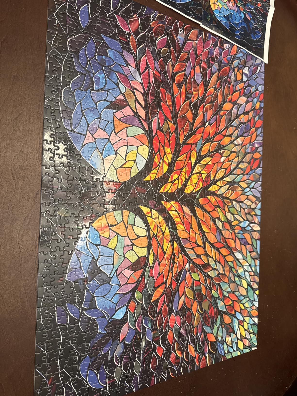 PICKFORU Stained Glass Puzzle Tree of Life Puzzles for Adults 1000 Pieces, Impossible Hard Difficult Challenging Puzzles for Adults, Colorful Mosaic Tree of Life Jigsaw Puzzle 1000 Pieces - Customer Photo 1