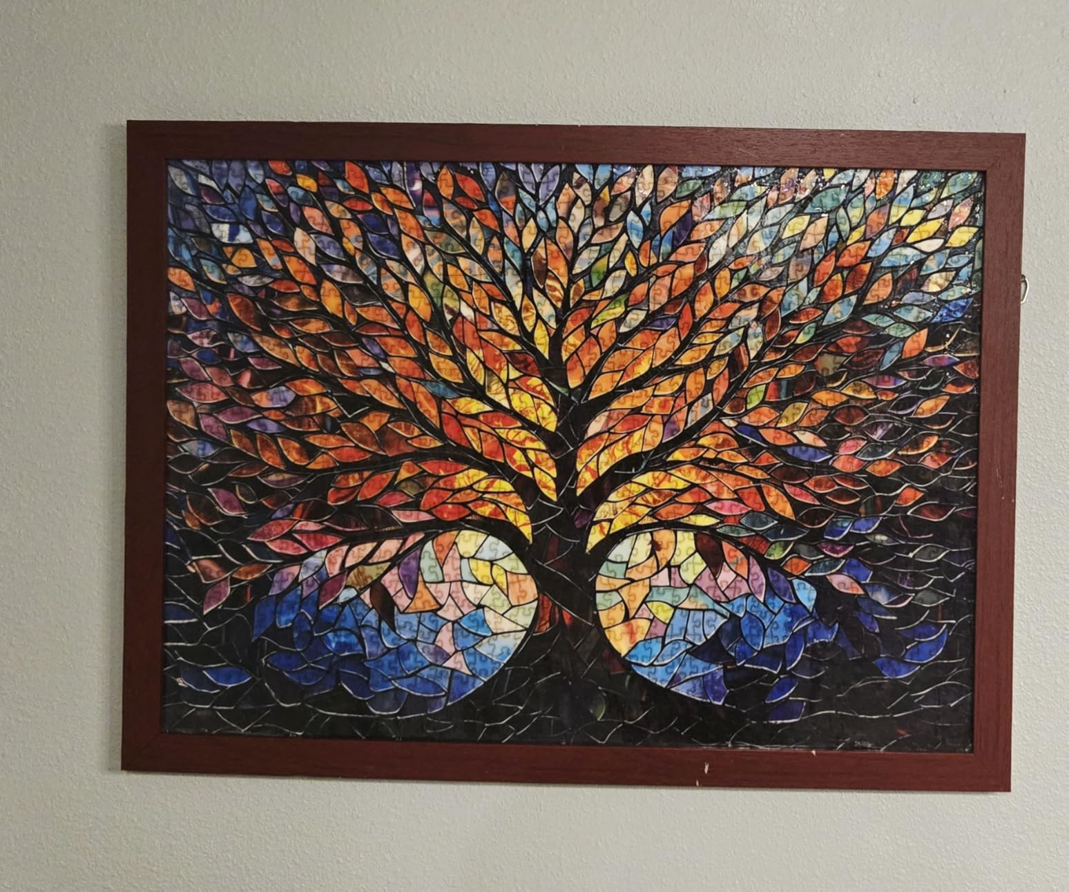 PICKFORU Stained Glass Puzzle Tree of Life Puzzles for Adults 1000 Pieces, Impossible Hard Difficult Challenging Puzzles for Adults, Colorful Mosaic Tree of Life Jigsaw Puzzle 1000 Pieces - Customer Photo 2